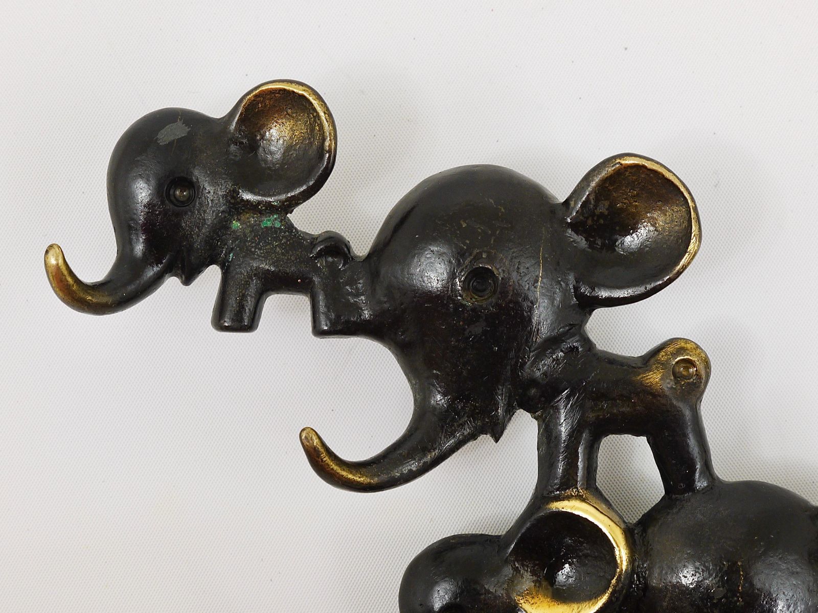 Walter Bosse Elephants Brass Key Hanger By Herta Baller, Austria, 1950s photo Art