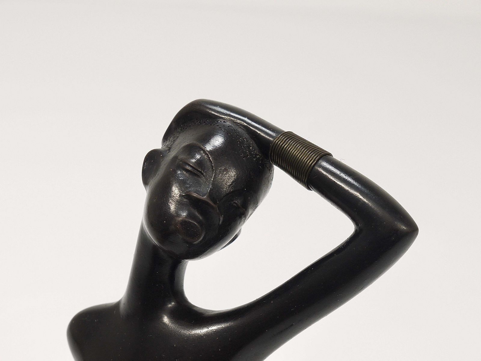 African Woman Figurine Sculpture By Leopold Anzengruber, Vienna, Austria, 1950s photo for sale
