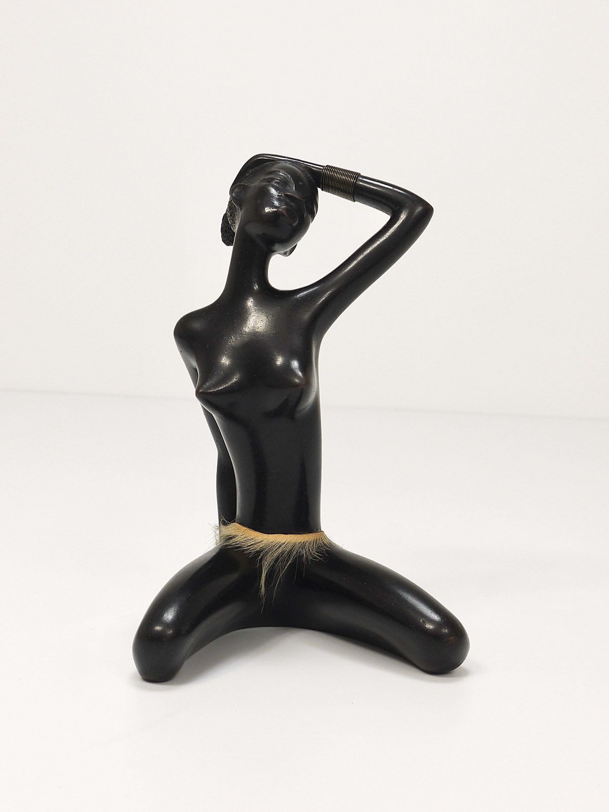 556.0 African Woman Figurine Sculpture By Leopold Anzengruber, Vienna, Austria, 1950s photo