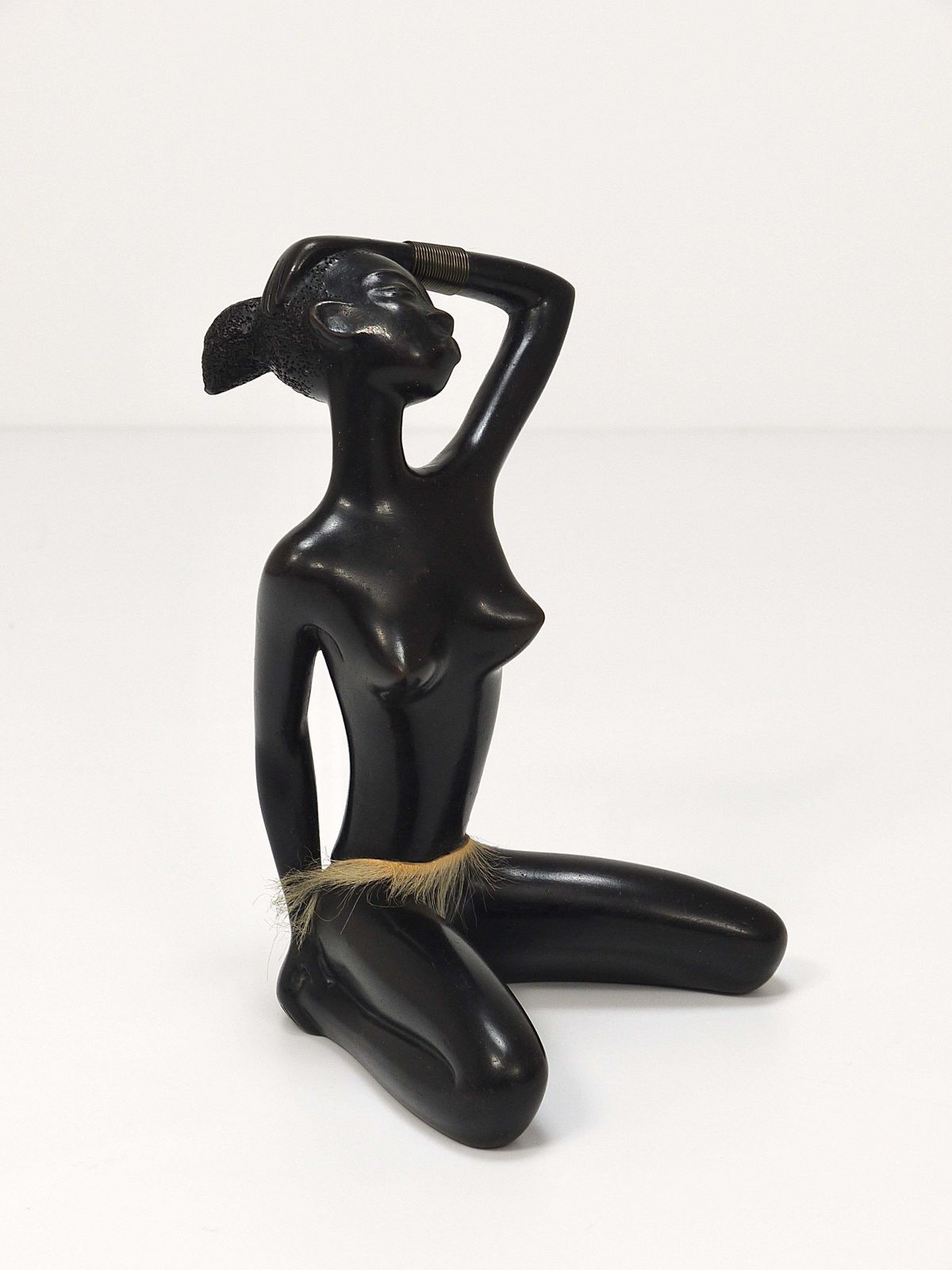 photo vinterior African Woman Figurine Sculpture By Leopold Anzengruber, Vienna, Austria, 1950s