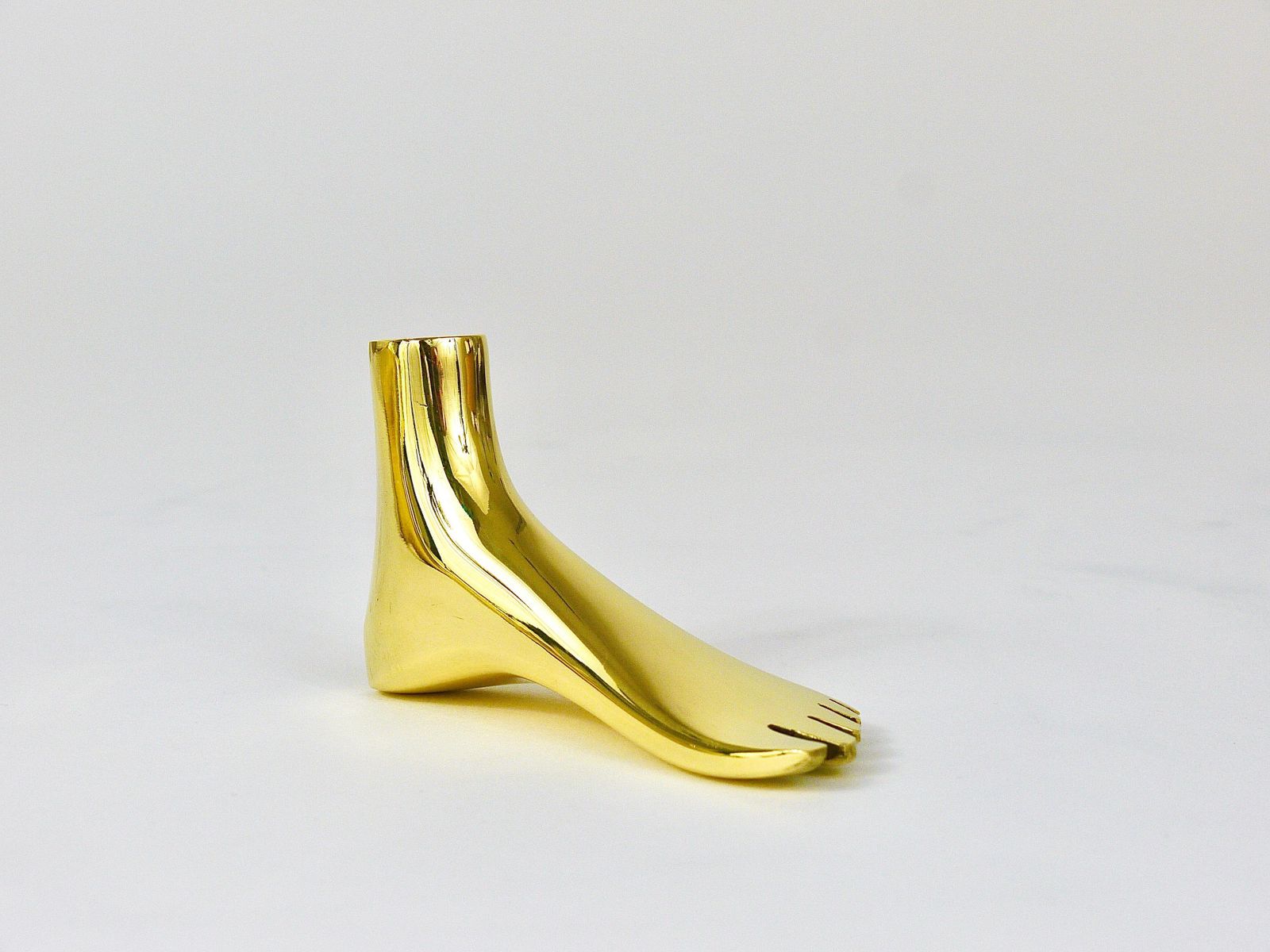 Signed Carl Auböck Midcentury Brass Foot Paperweight Handmade Sculpture photo Home Decor