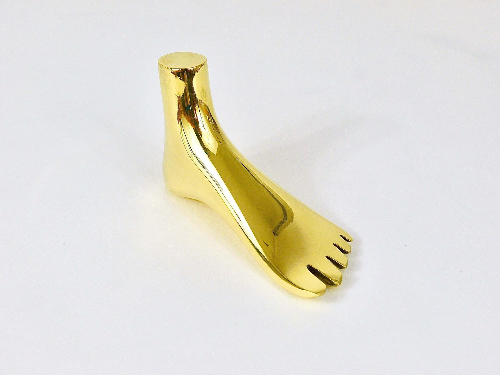 photo furniture Signed Carl Auböck Midcentury Brass Foot Paperweight Handmade Sculpture