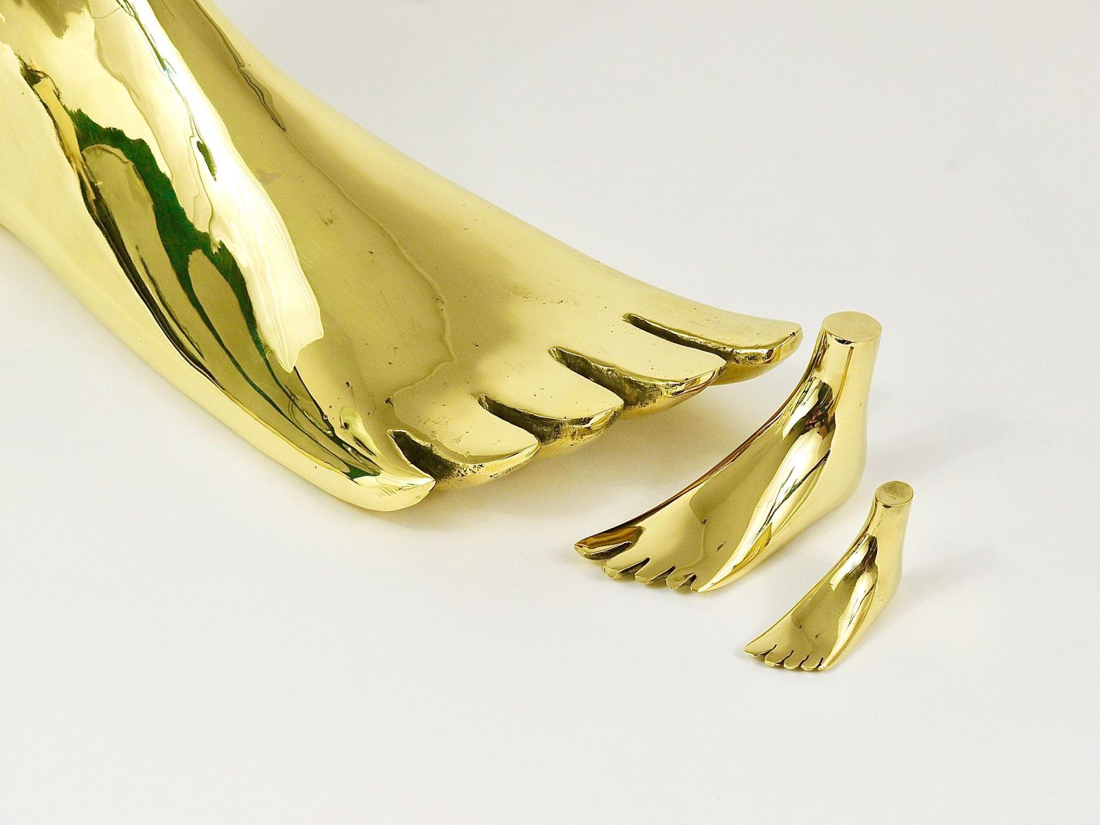Home Decor Signed Carl Auböck Midcentury Brass Foot Paperweight Handmade Sculpture photo