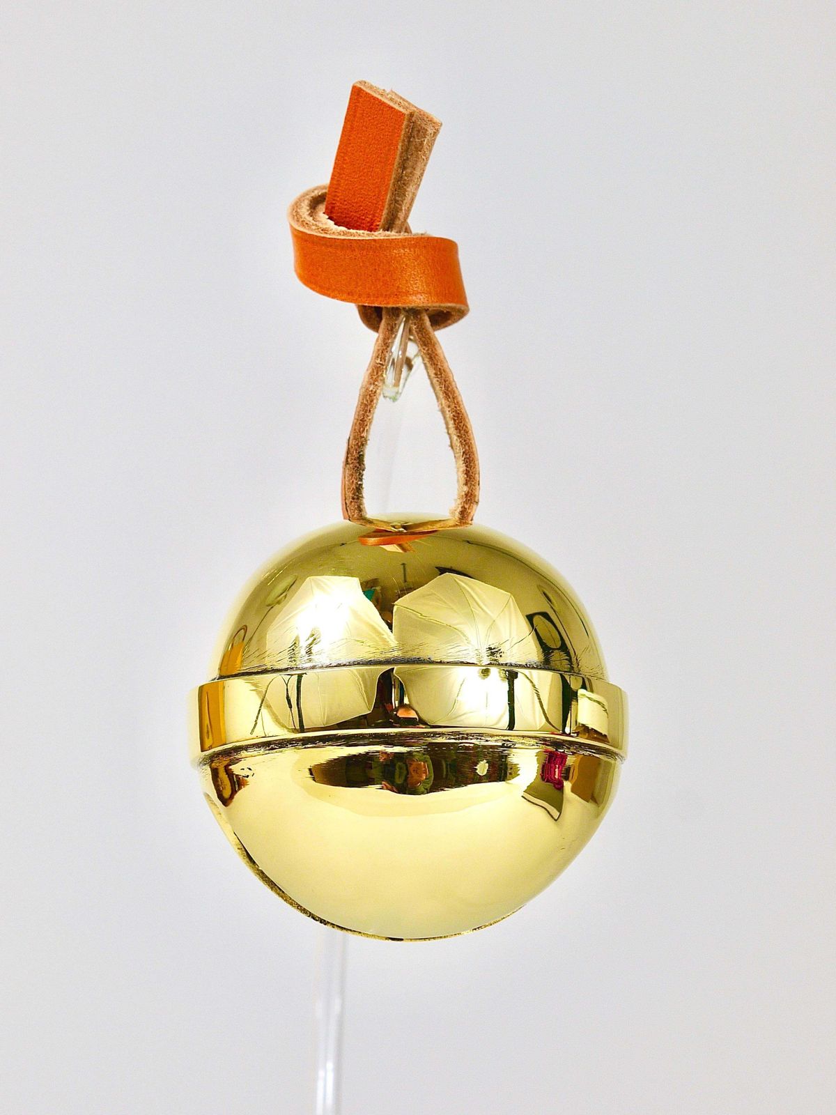 Carl Auböck Handcrafted Paperweight Jingle Bell #5039, Brass, Leather, Austria photo buy