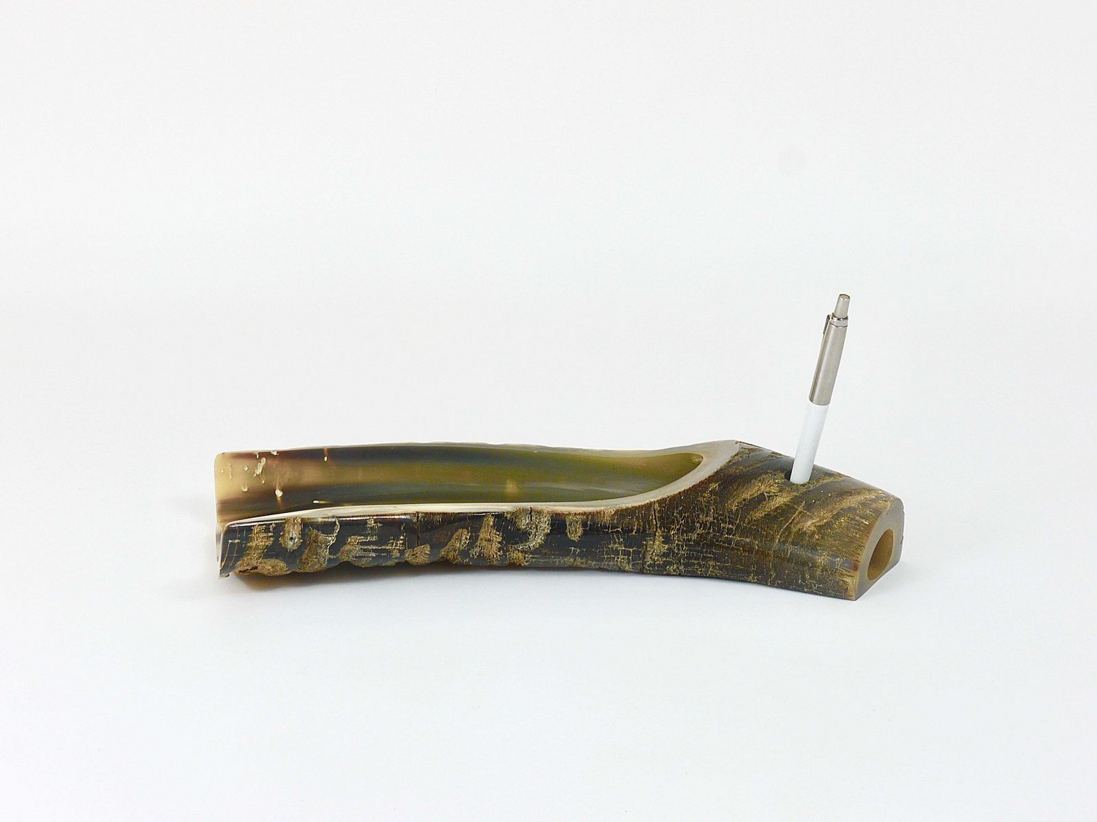Carl Aubock Mid Century Horn Desk Pen & Pencil Tray & Holder, Austria, 1960s photo furniture