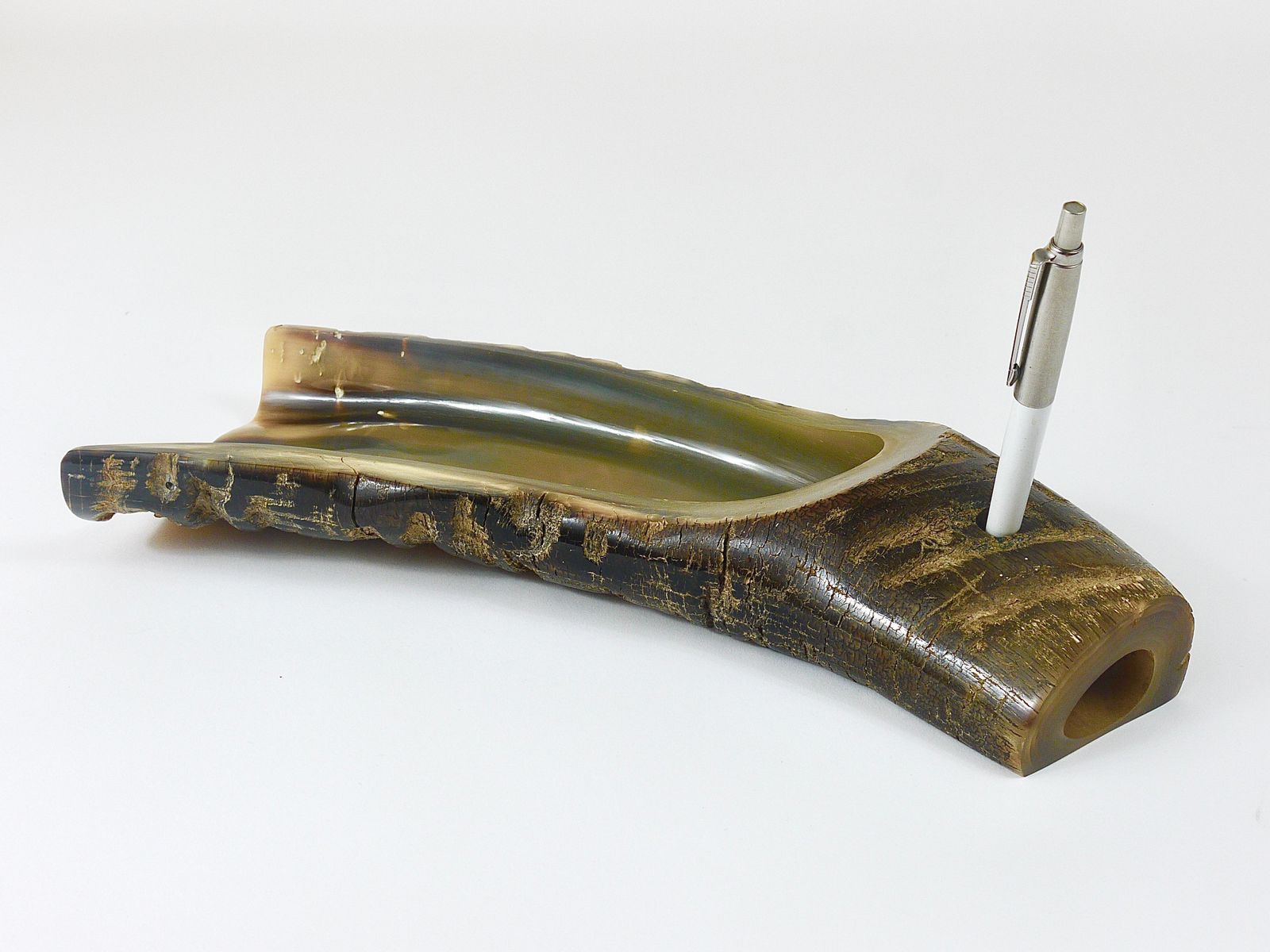Carl Aubock Mid Century Horn Desk Pen & Pencil Tray & Holder, Austria, 1960s photo for sale