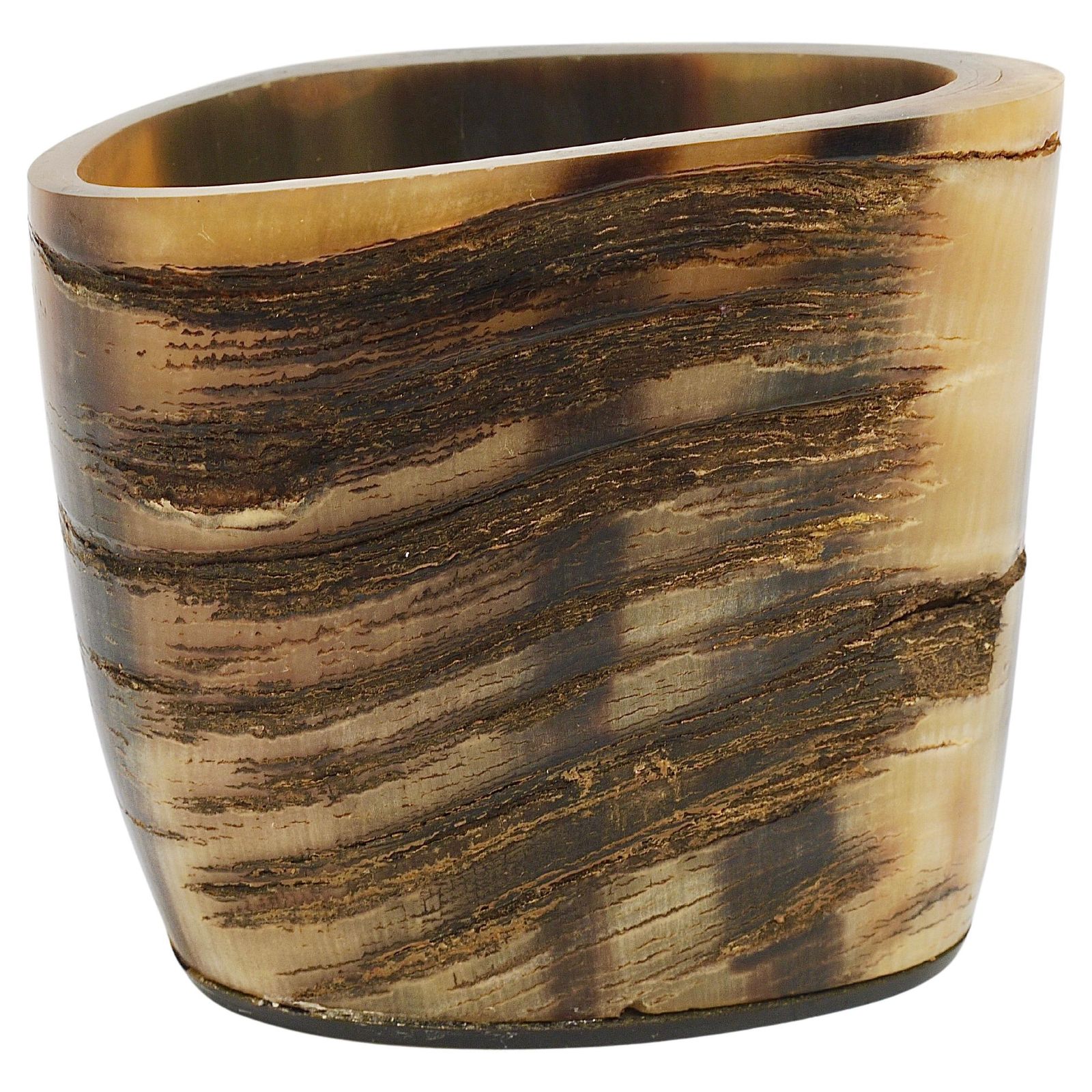 Carl Aubock Mid Century Horn Desk Pen & Pencil Holder Cup, Austria, 1950s