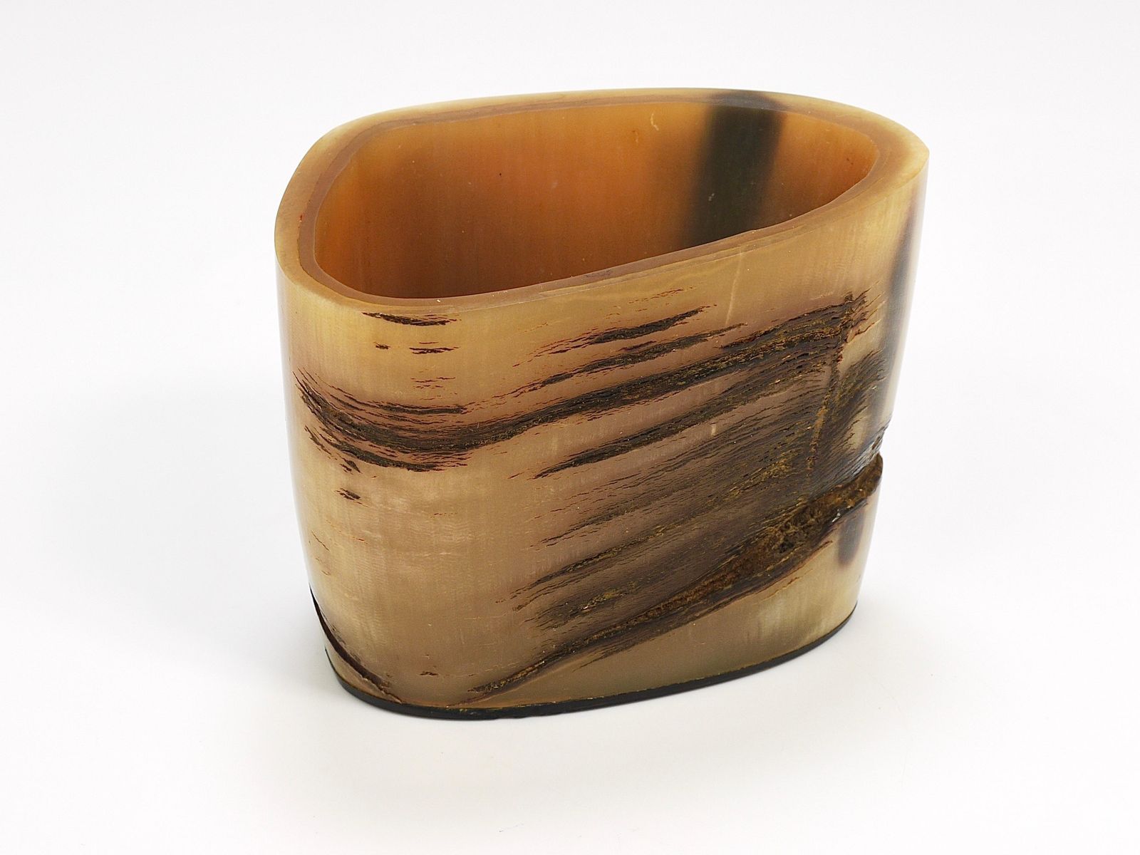 photo for sale Carl Aubock Mid Century Horn Desk Pen & Pencil Holder Cup, Austria, 1950s
