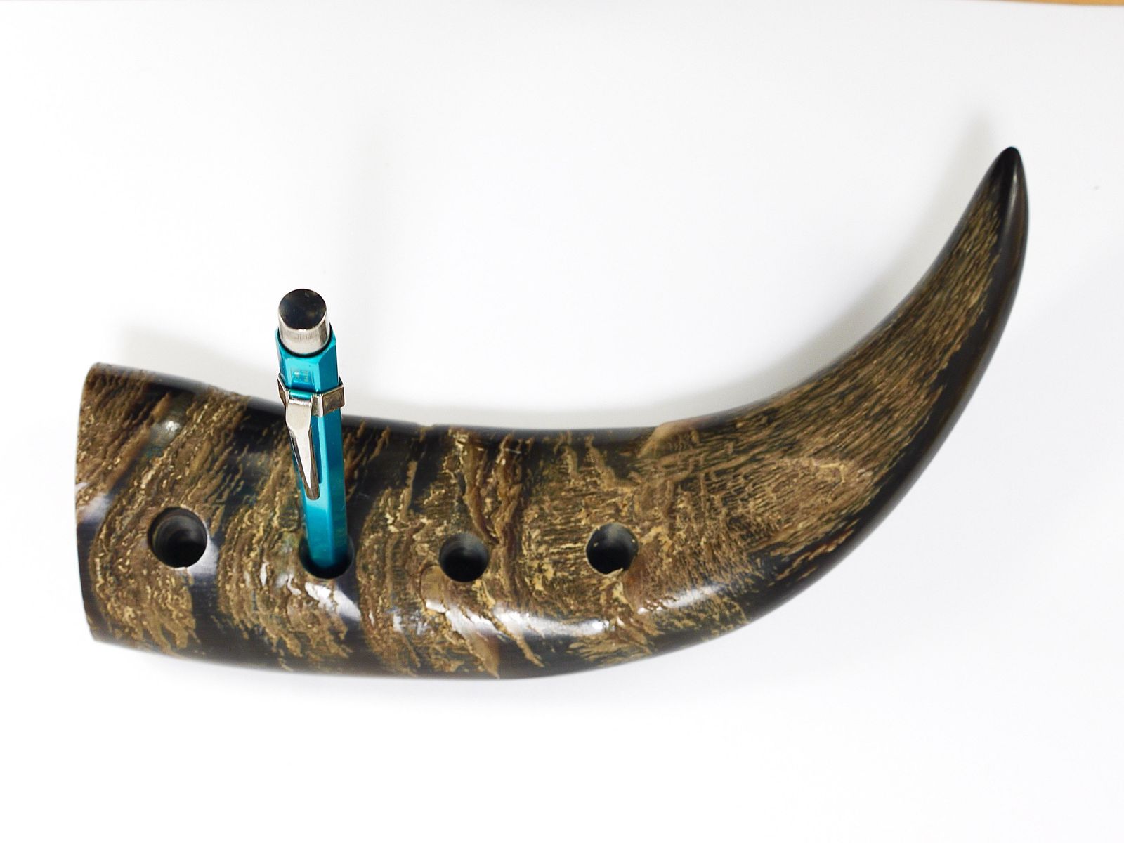 Carl Aubock Mid Century Horn Desk Pen Holder, Vienna, Austria, 1960s photo vinterior