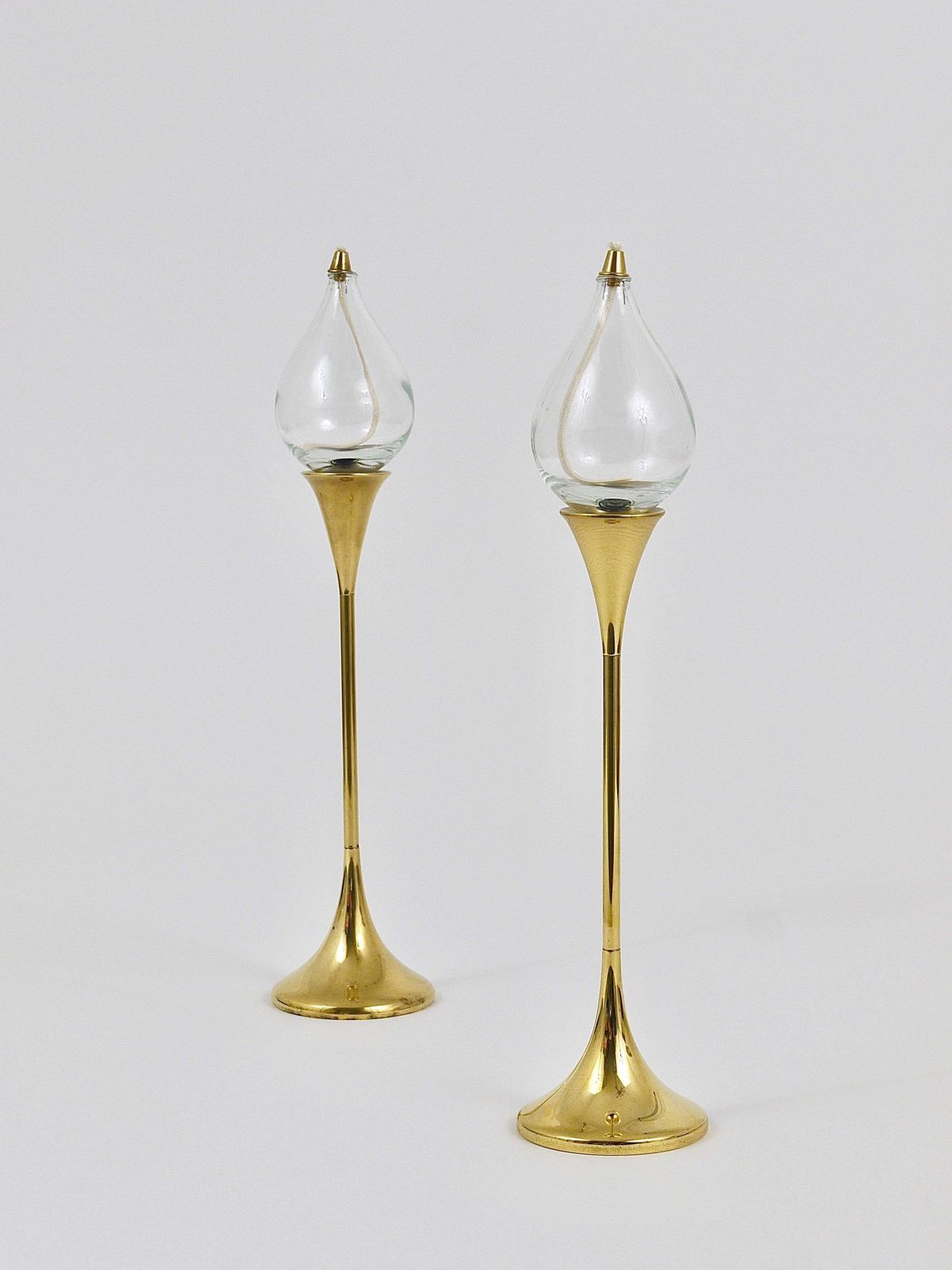 Two Large Freddie Andersen Midcentury Oil Lamp Candleholders, Denmark, 1970s photo furniture