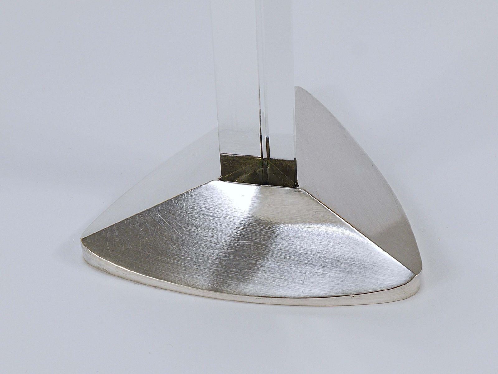 Riedel X Mesa Postmodern Silver & Crystal Candlestick Candle Holder, Italy, 1980 photo vintage