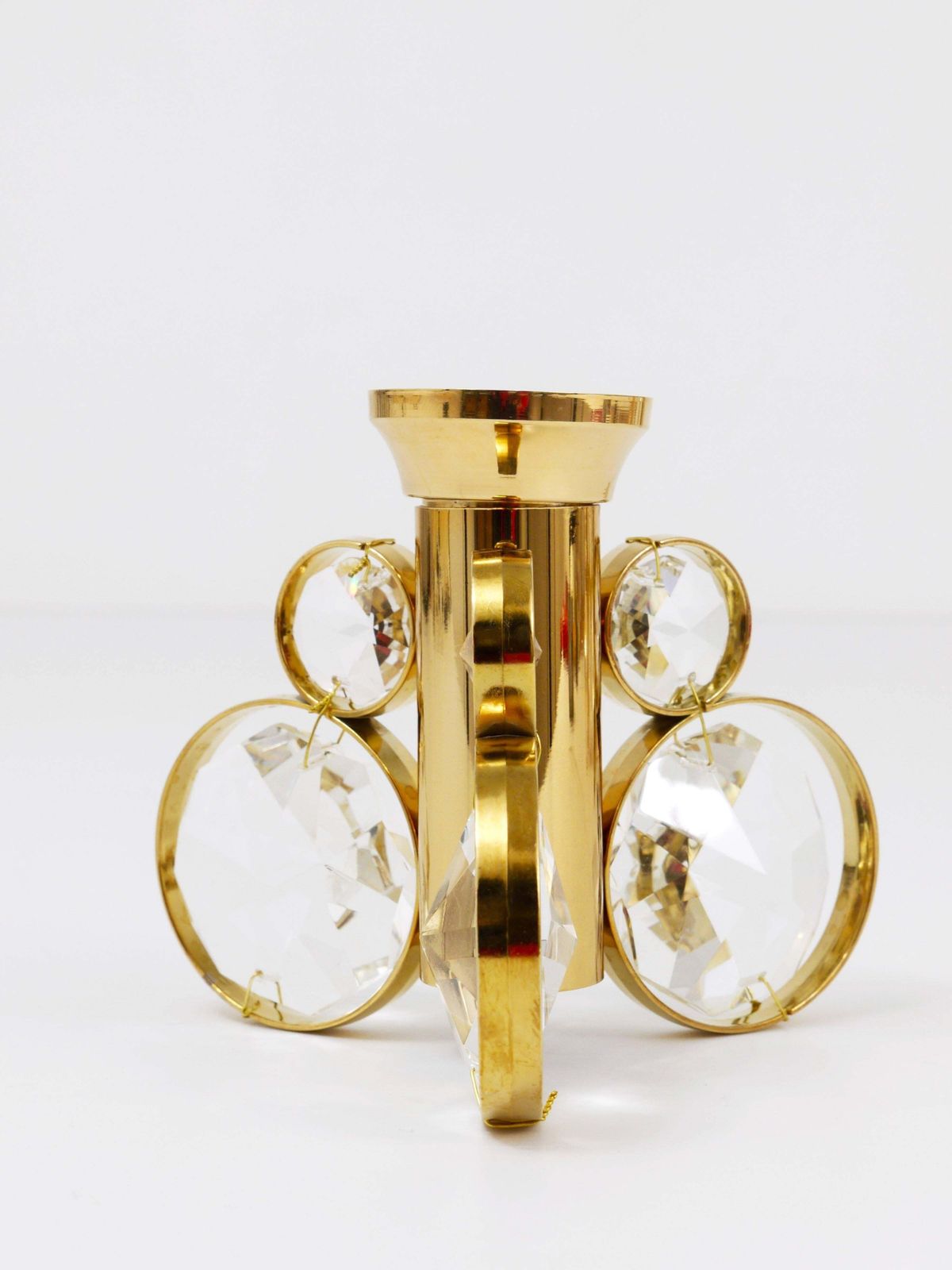 photo furniture 10x Palwa Gaetano Sciolari Style Brass & Crystal Candle Holder Candlestick