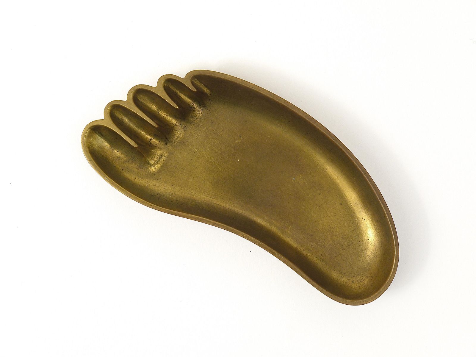 Werkstätte Hagenauer Sculptural Foot Bowl Or Tray, Midcentury, Brass, Austria photo vintage
