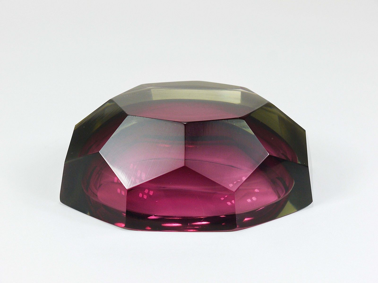967.0 Flavio Poli Sommerso Caviar Murano Glass Diamond Bowl By Seguso, Italy, 1960s photo