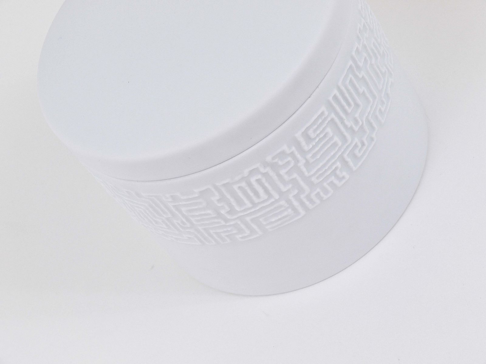 Cuno Fischer Rosenthal Studio Linie White Relief Op Art Bowl With Lid, 1960s photo for sale