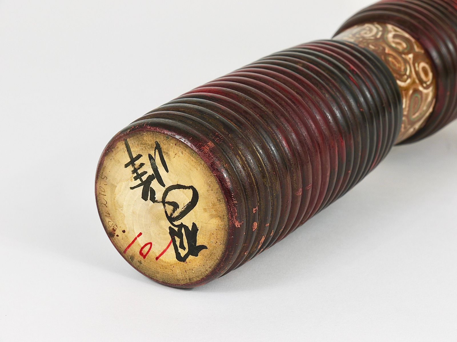 Decorative Kokeshi Doll Sculpture From Northern Japan, Hand Painted, Signed photo vinterior