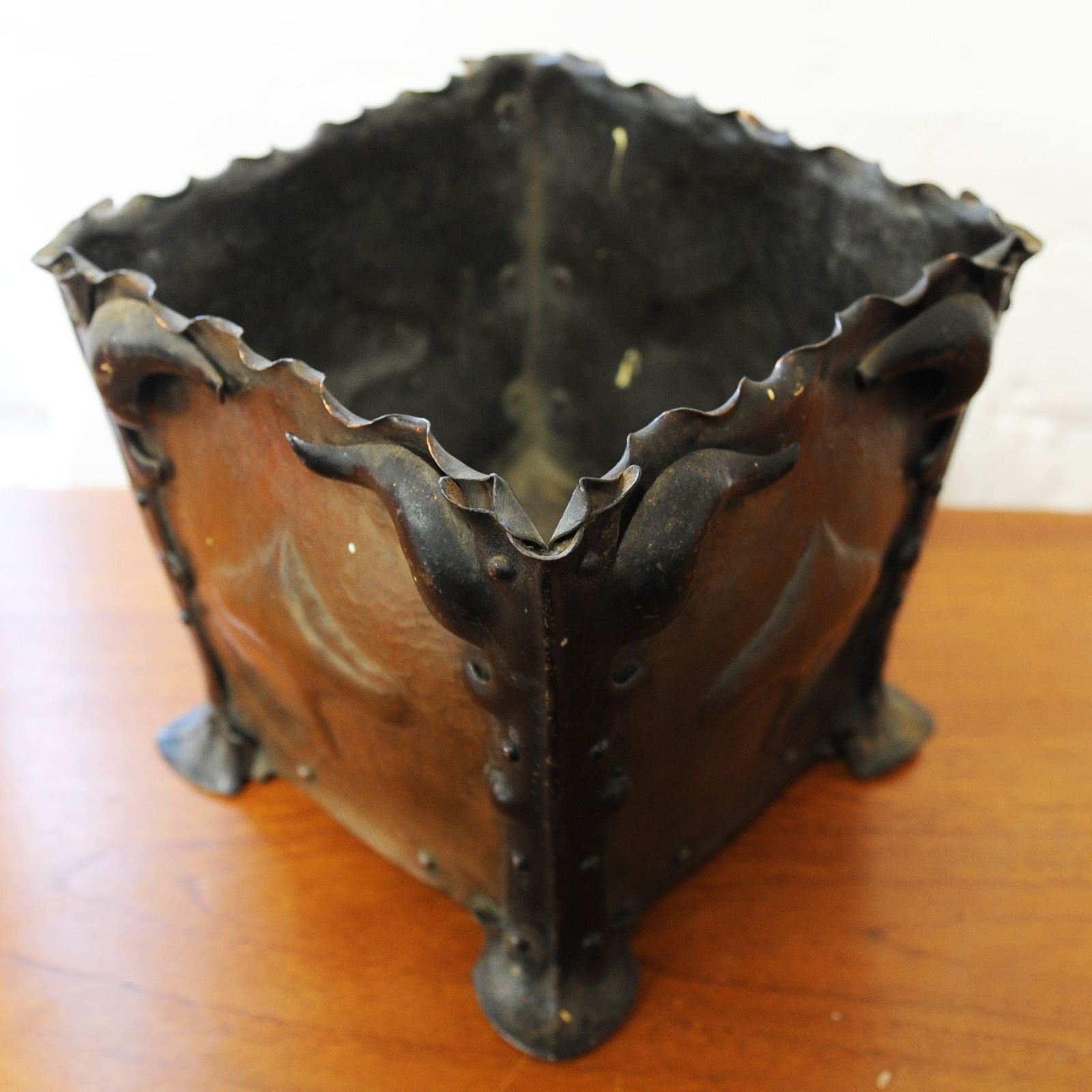 Decorative Arts & Crafts Copper Plant Pot With Spade Design, 1900s photo furniture