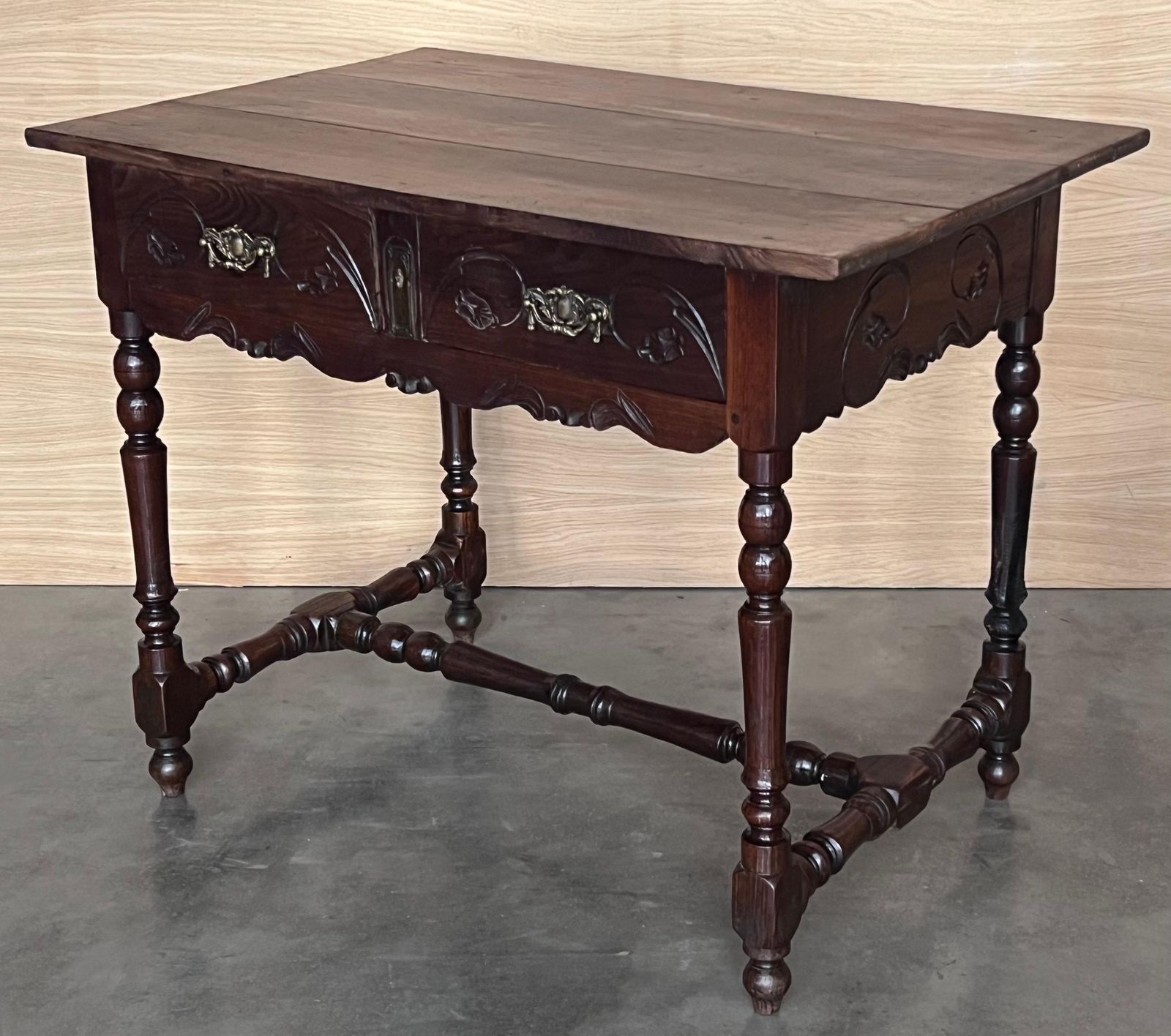 Spanish Country Pine "Mobila " Sofa Table Or Console Table With Drawer photo for sale