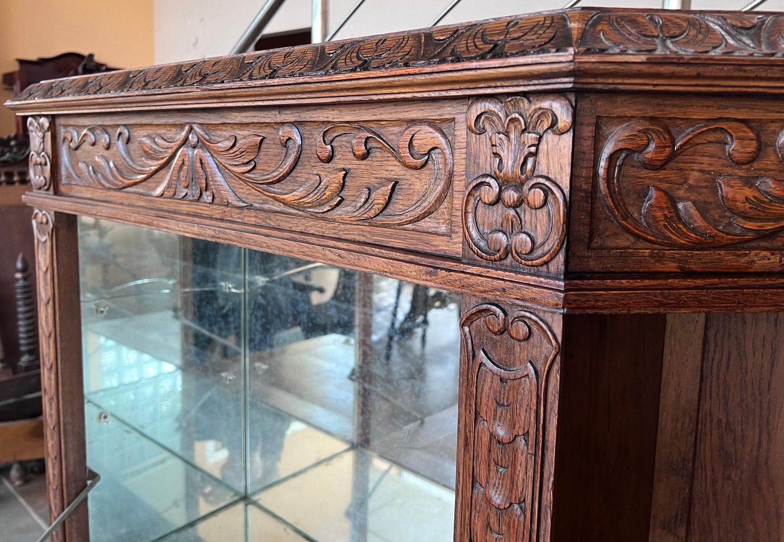 photo for sale Spanish Baroque Cabinet Bar In Carved Walnut, 1910s