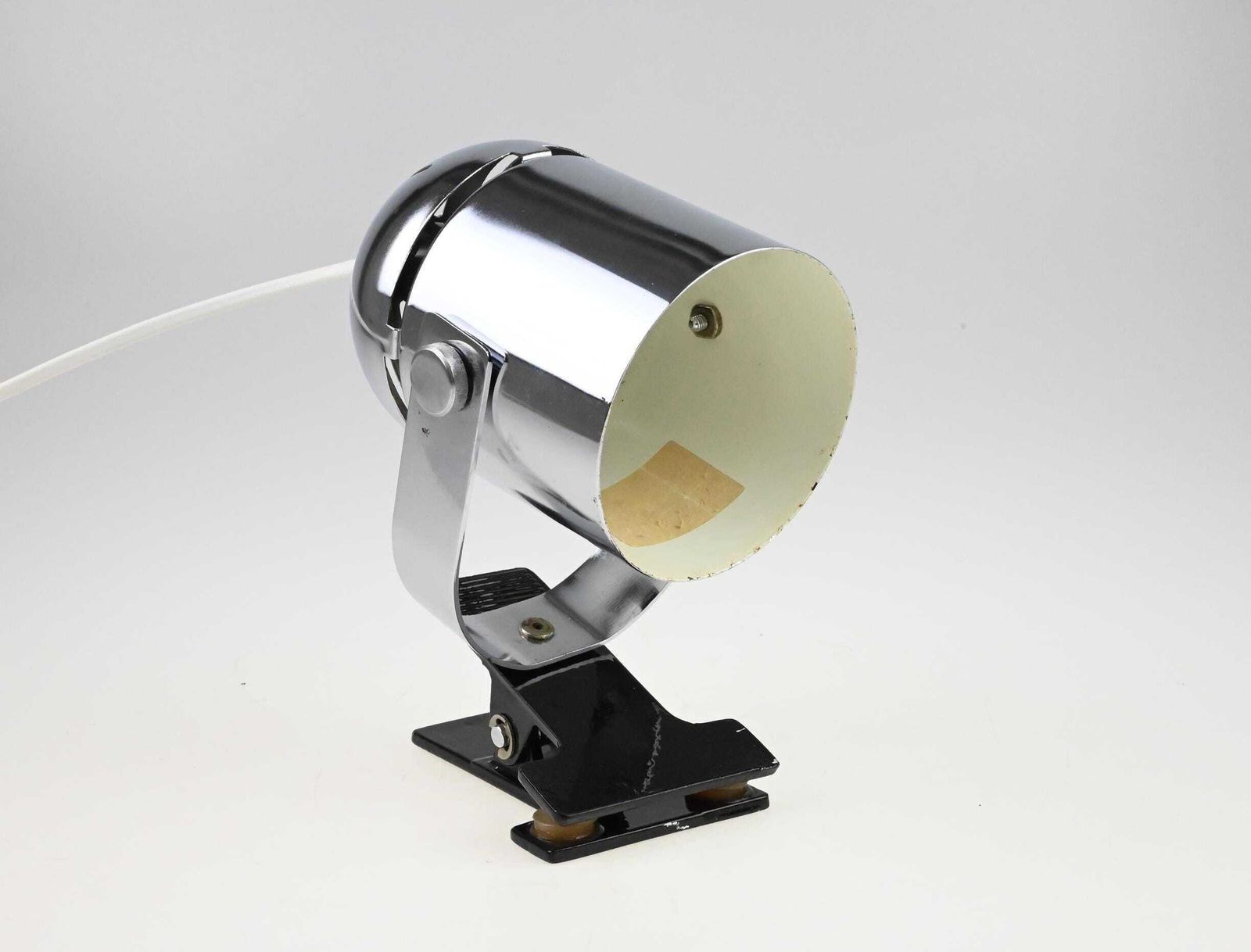 Chrome Clip On Table Lamp By Lidokov, Stanislav Indra Lamp, Metal Lamp, Desk Metal Lamp, Table Lamp, Desk Lamp, Mid Century Lamp photo for sale