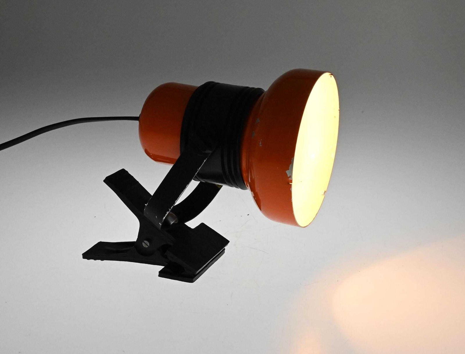 Mid Century Desk Lamp, Clip On Lamp, Desk Metal Lamp, Table Lamp, Desk Lamp, Bedside Lamp, Mid Century Lamp, Orange Lamp, Table Light photo furniture