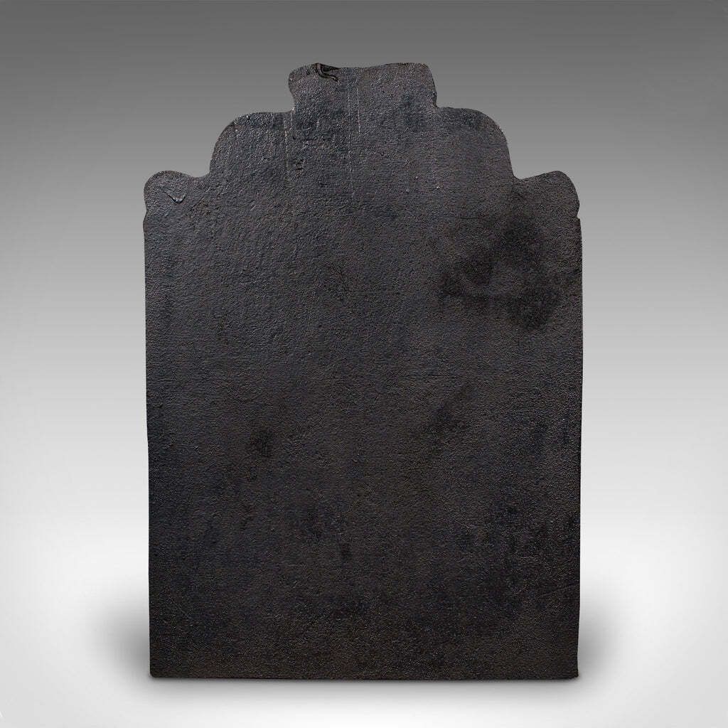 Antique Relief Fire Back, English Cast Iron Fireplace Reflector, Victorian, 1880 photo Art