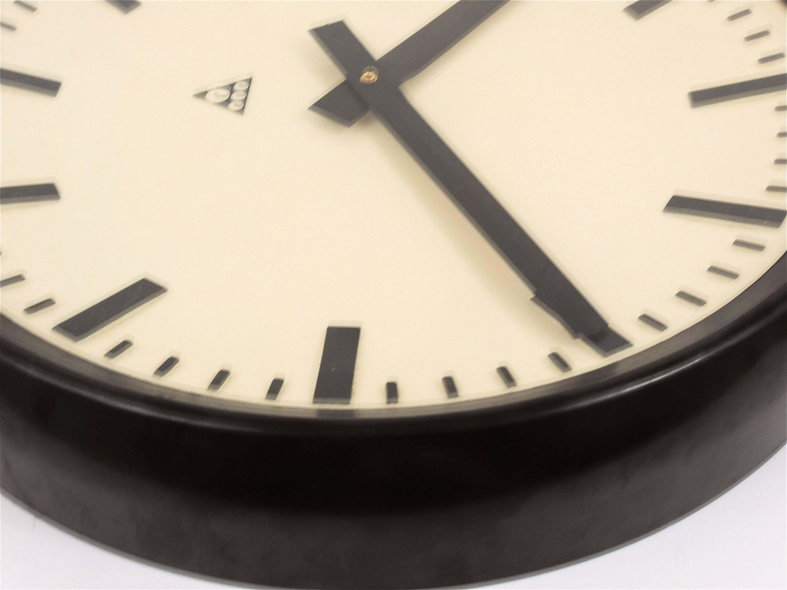 Huge Bakelite Industrial Train Station Round Wall Clock From The 1940s photo for sale