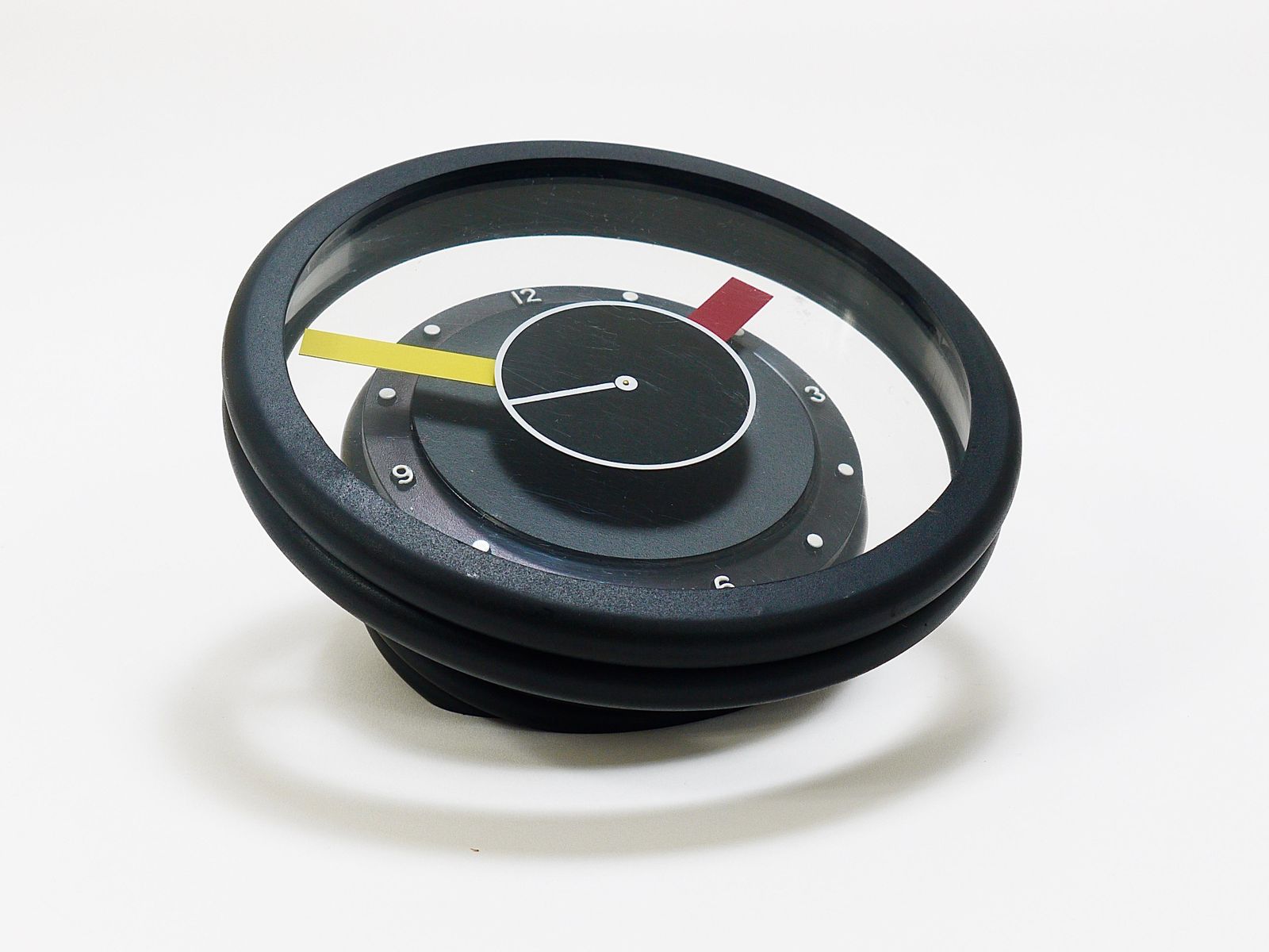 Postmodern Round Pop Art Desk Or Table Clock, Memphis Milano Style, Italy, 1990s photo Home Decor