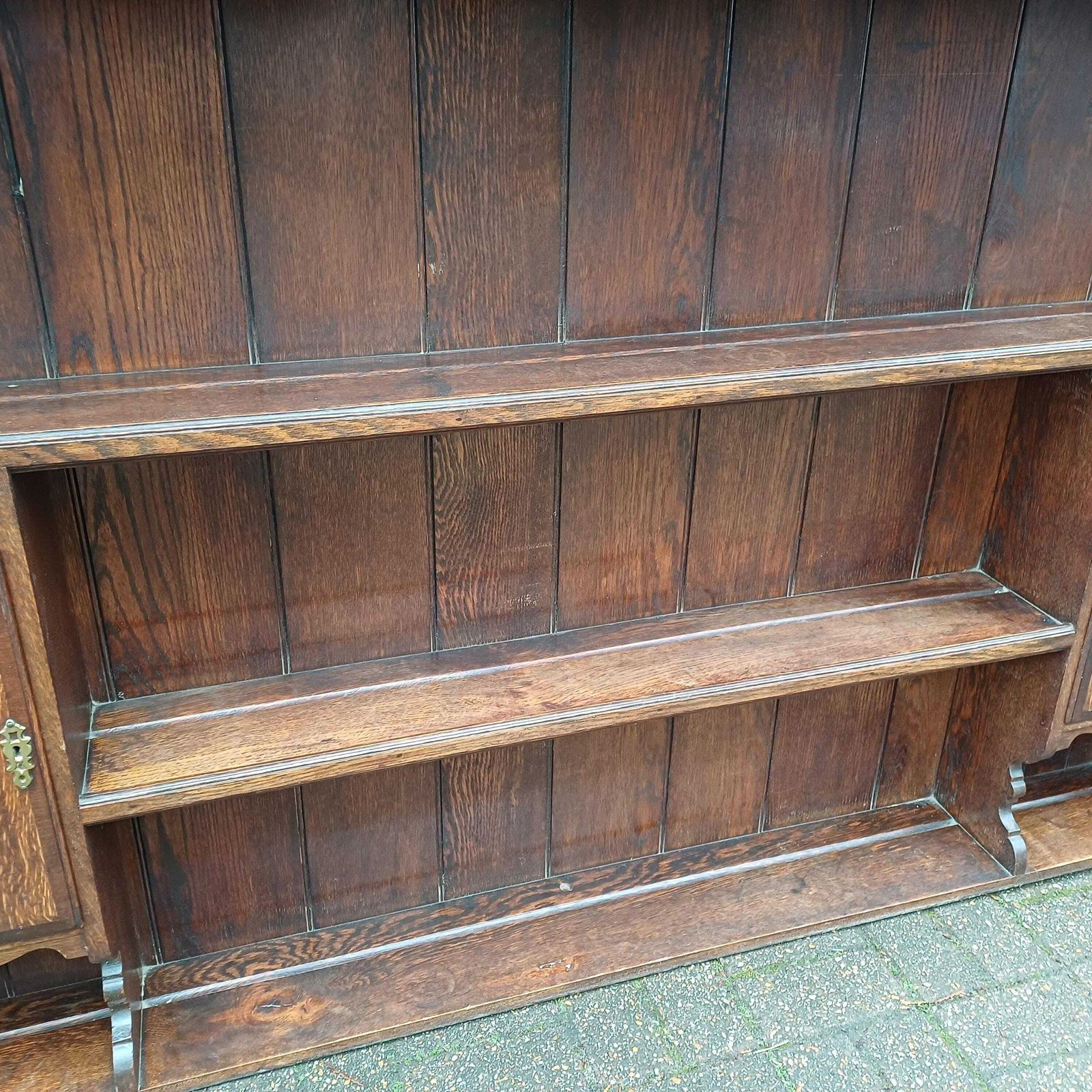 Huge Imposing 6ft Victorian Plate Rack Dresser Top Display Shelves Made Of Solid Oak With 2 Cupboards photo buy