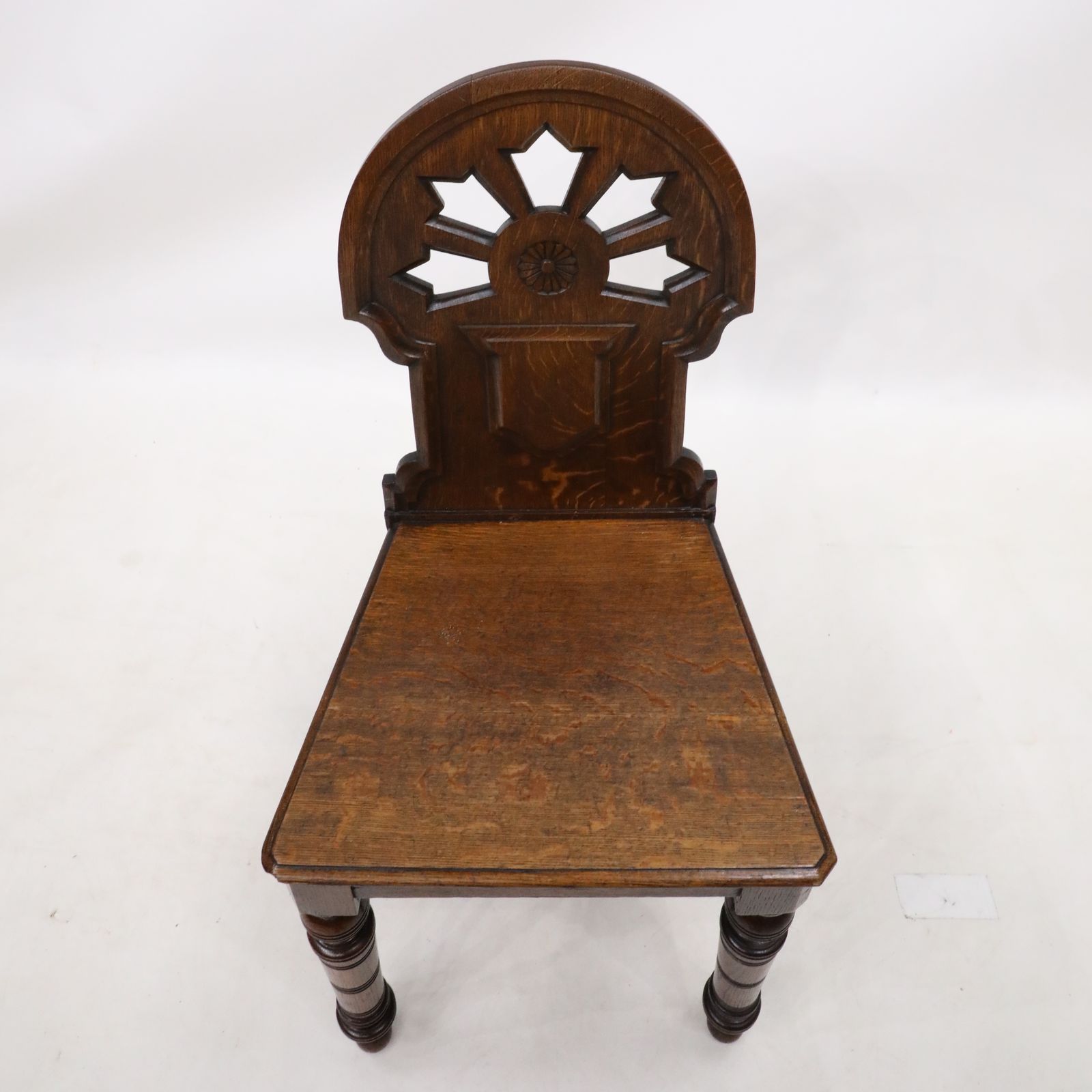 Carved Antique William IV Hall/Bedroom Chair Quartersawn Oak Free Delivery photo for sale