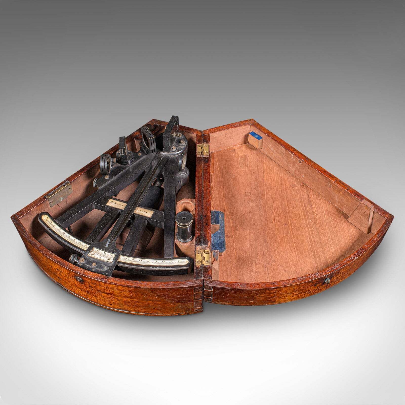 1195.0 Antique Cased Octant, Scottish, Ebony, Navigation Instrument, Sextant, Victorian photo
