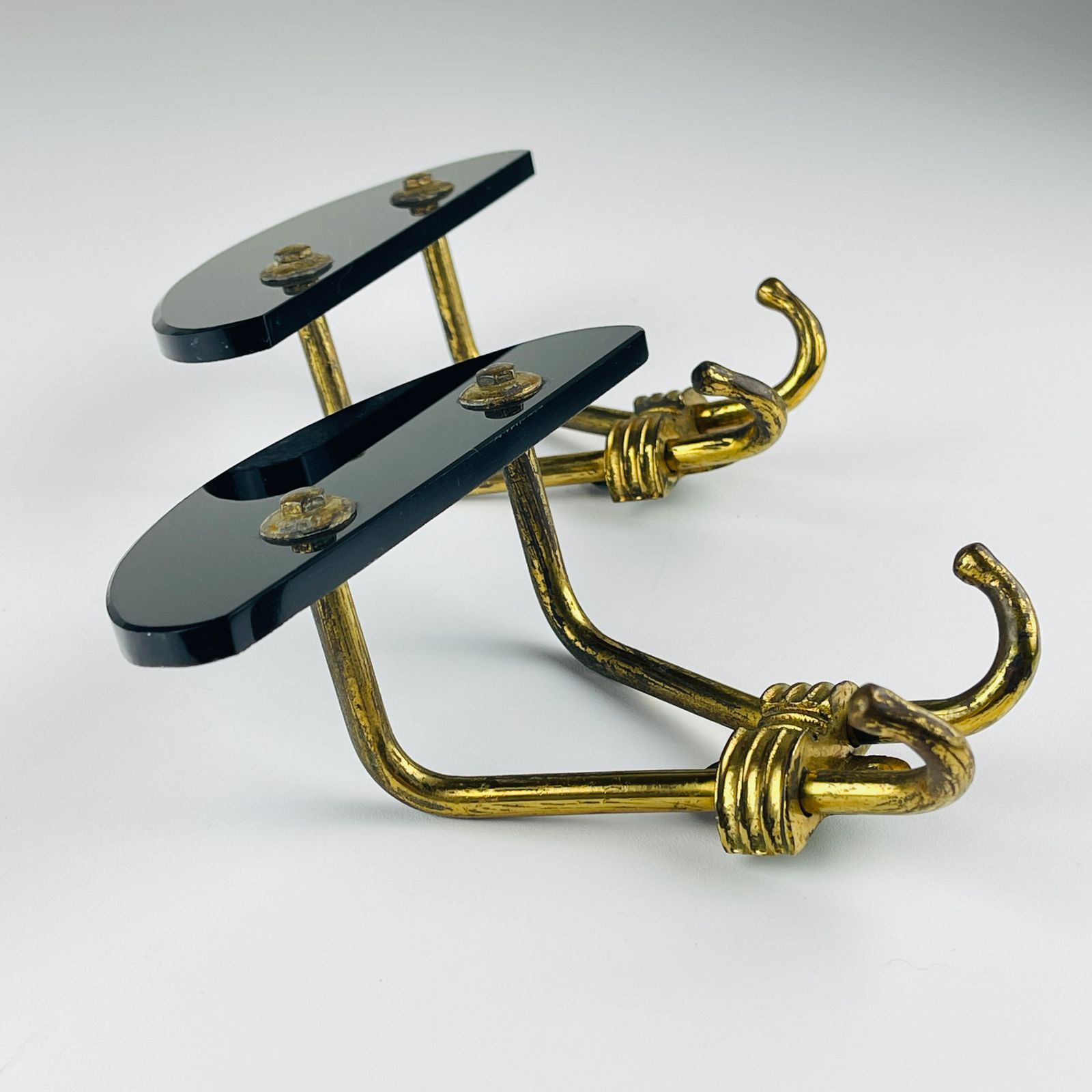 photo vinterior Vintage Brass Coats Hook, Italy, 1950s, Set Of 2