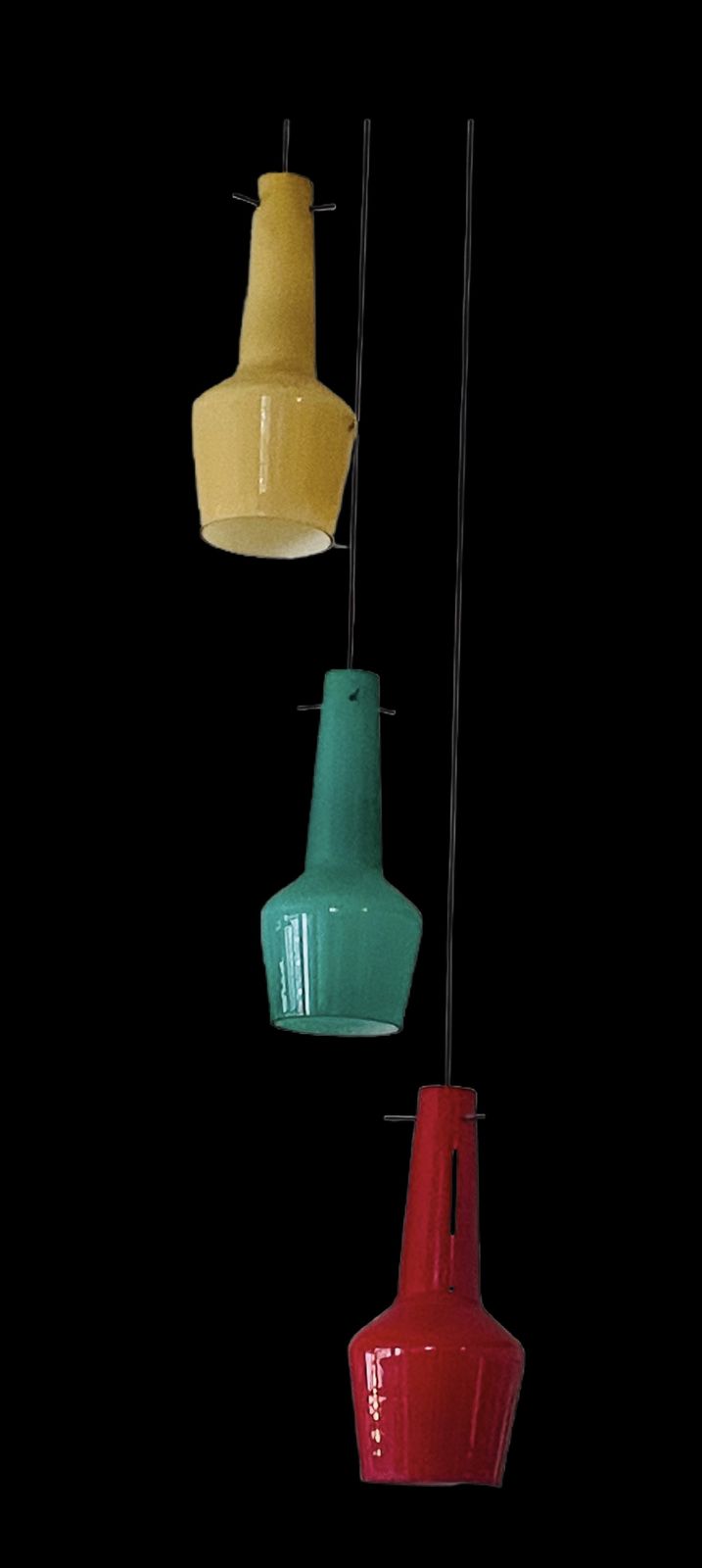Italian Mid Century Modern Cascading Glass Chandelier