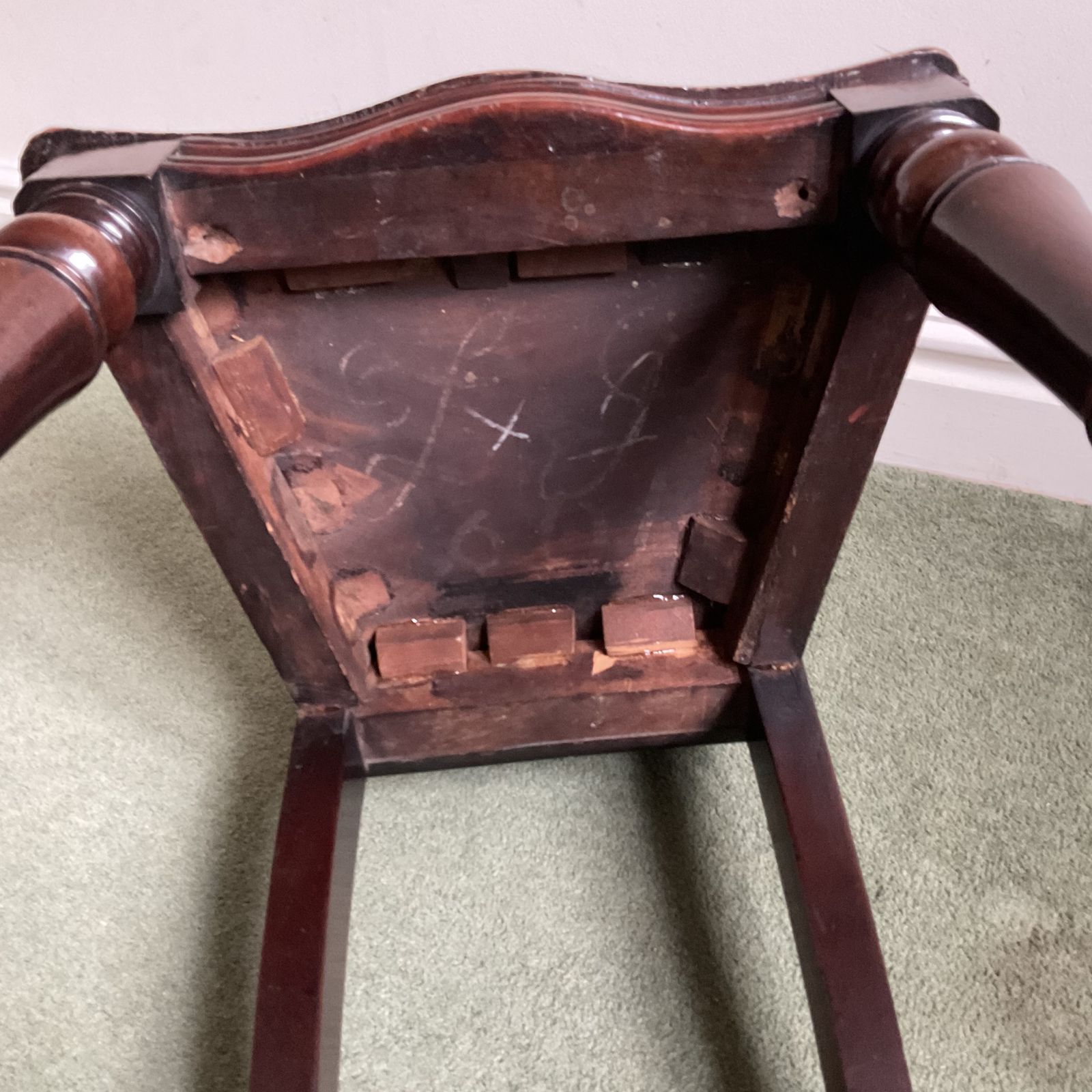 Victorian Mahogany Shield Back Hall Chair Circa 1870 photo 250.0