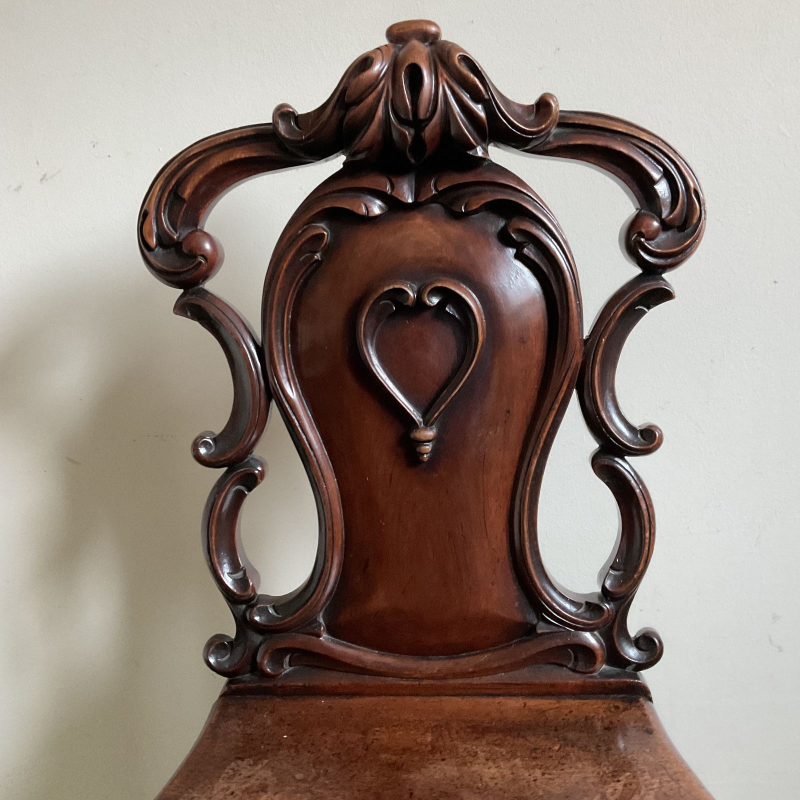 Victorian Mahogany Shield Back Hall Chair Circa 1870 photo vinterior