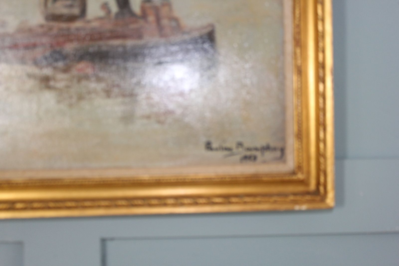 Art Pauline Boumphrey Tug Boats On The River Thames London Painting photo