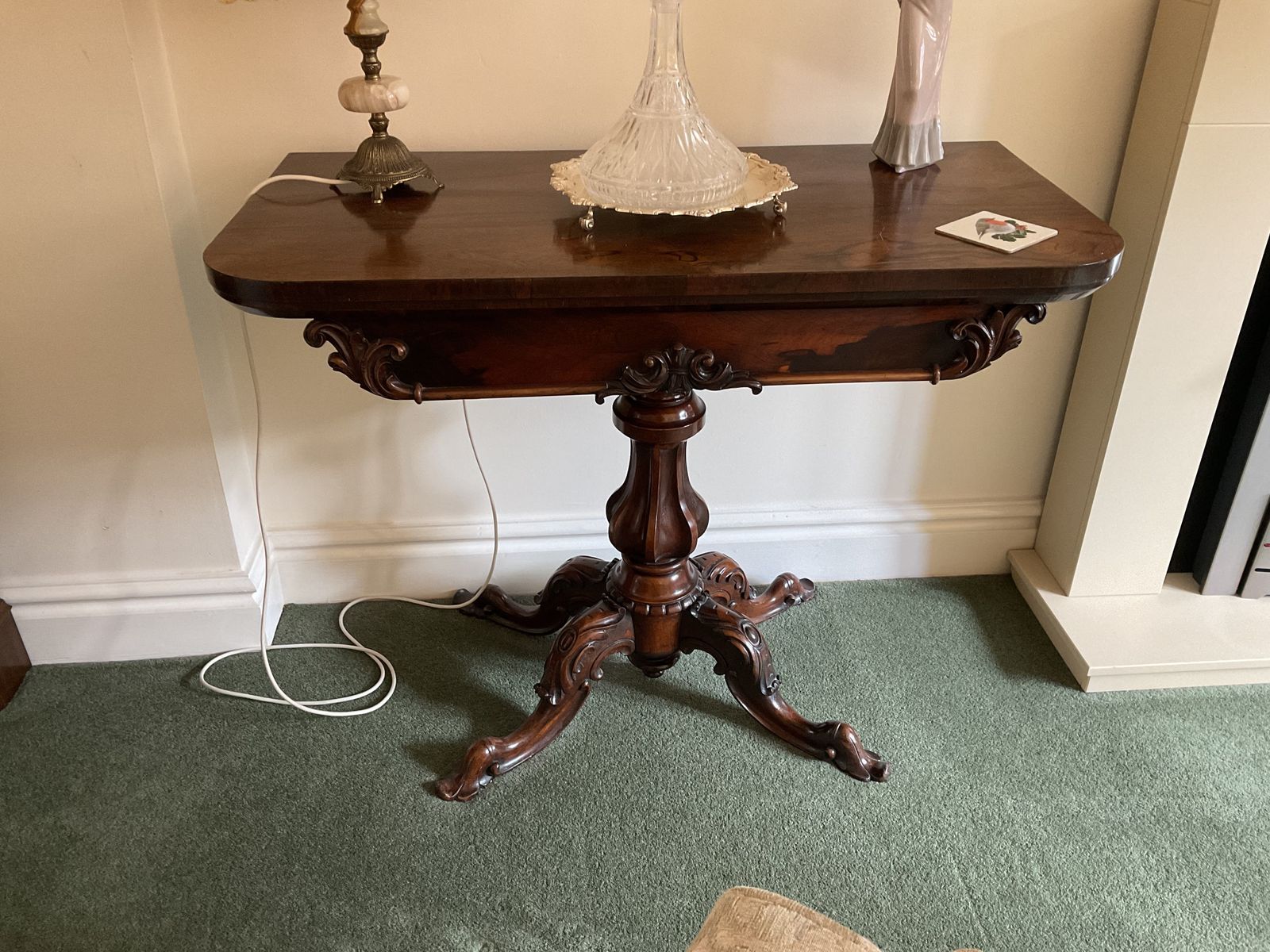 Antique Rosewood Tea Table Very Original Circa 1830 .