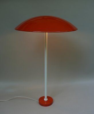 Orange And White Mushroom Outdoor Garden Lamps From Bega, 1950s, Set Of 2 photo vintage