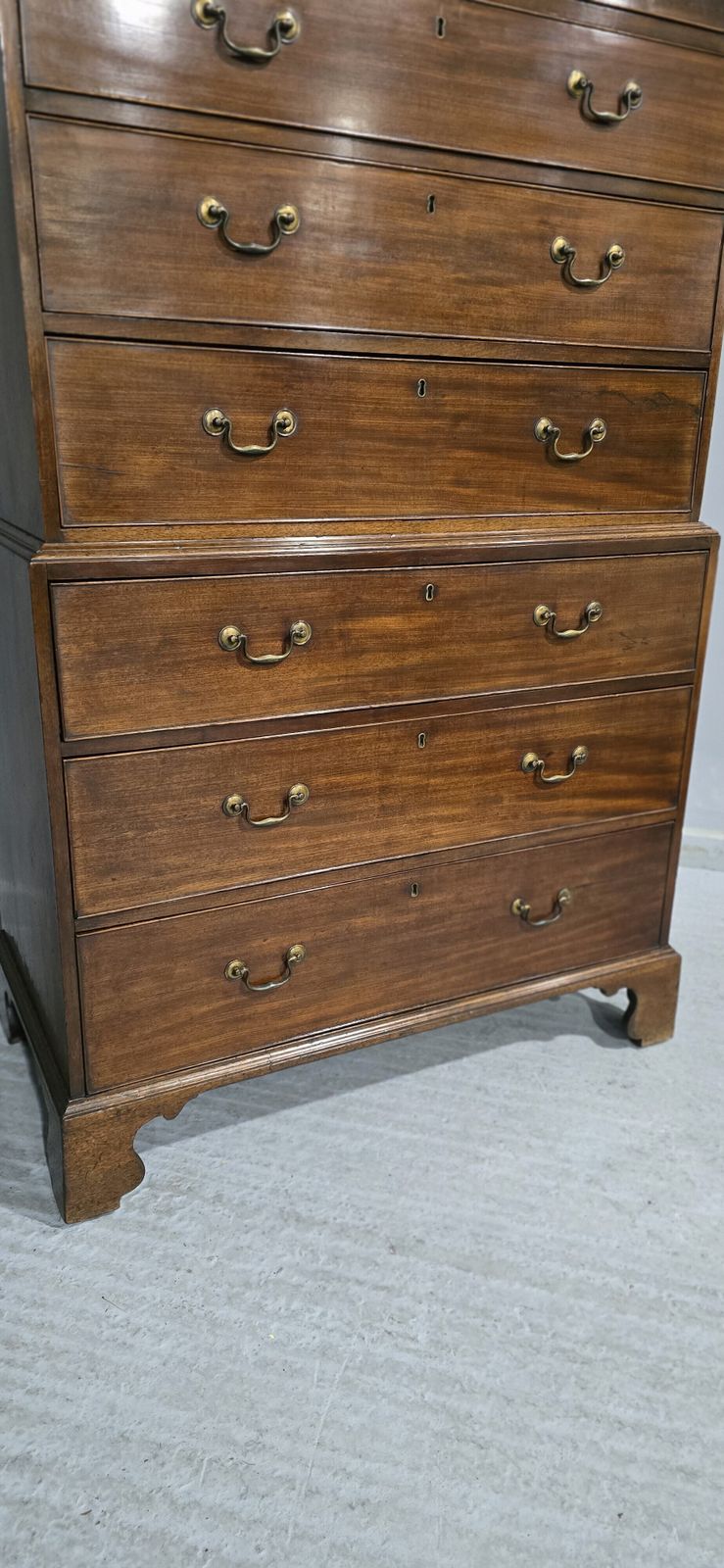 photo for sale Top Quality Georgian Mahogany Chest On Chest Of Drawers