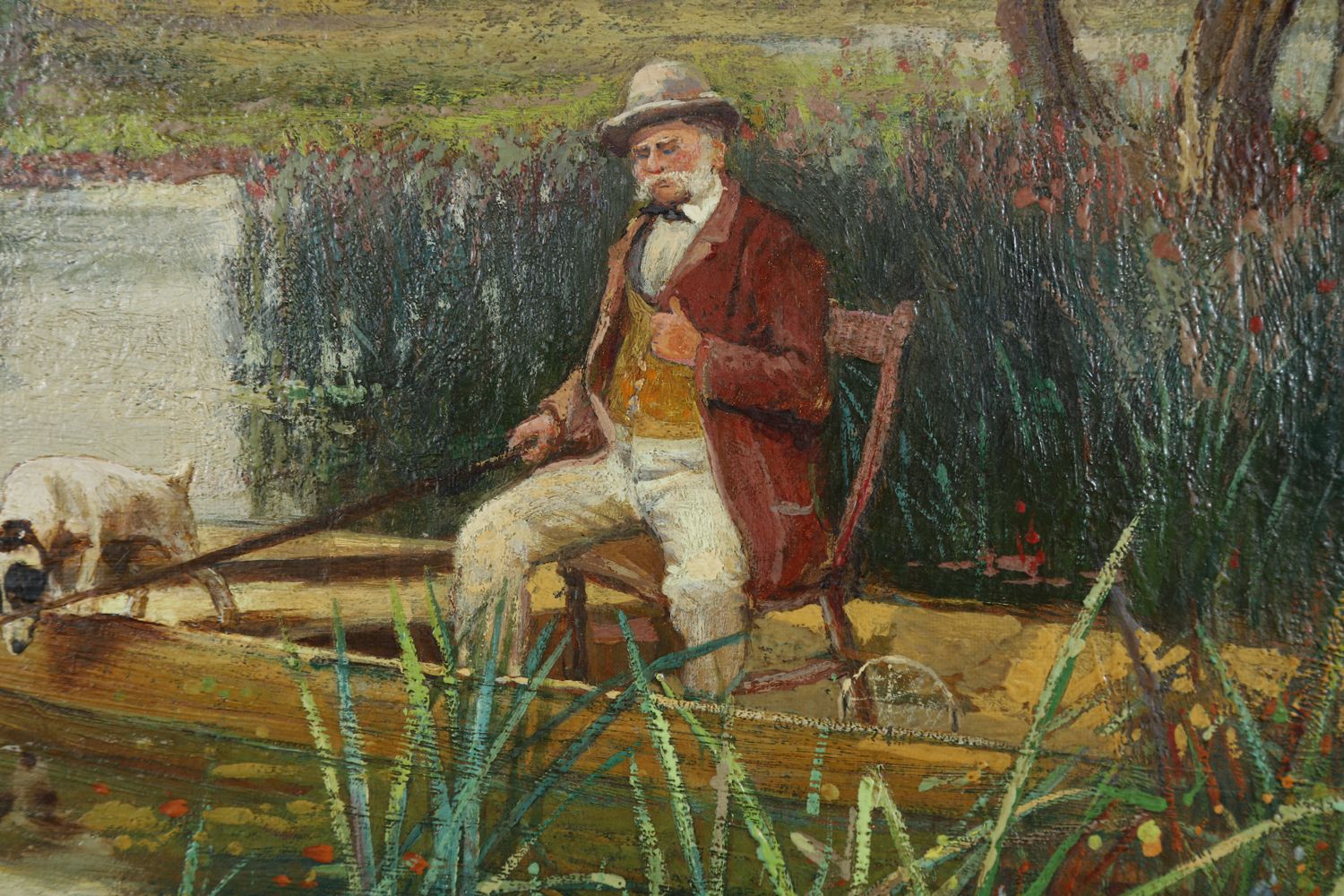 photo for sale Nglish Victorian Angler’s Assistant Fishing Landscape Oil Painting Picture By Paul H Ellis (Circa 1890)