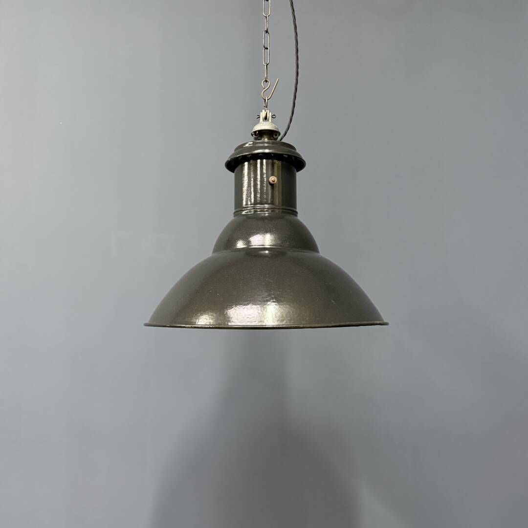 French Medium Black Enamel Pendant Lamp photo furniture