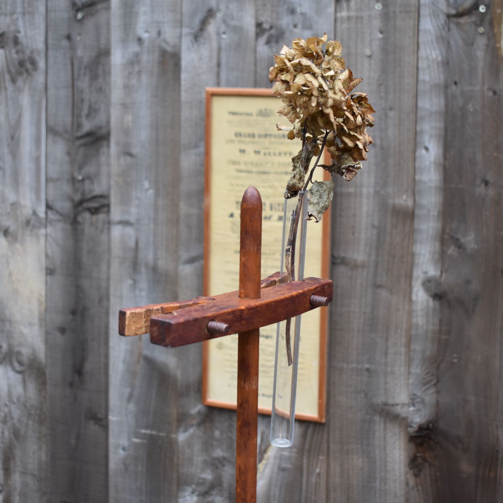 Antique 1900s Baird & Tatlock England Ceramic Wood Apothecary Laboratory Stand photo for sale