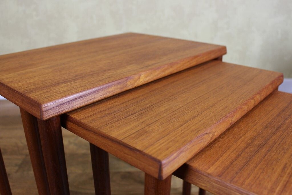 Stylish Danish Teak Nest Of 3 Small Tables photo furniture