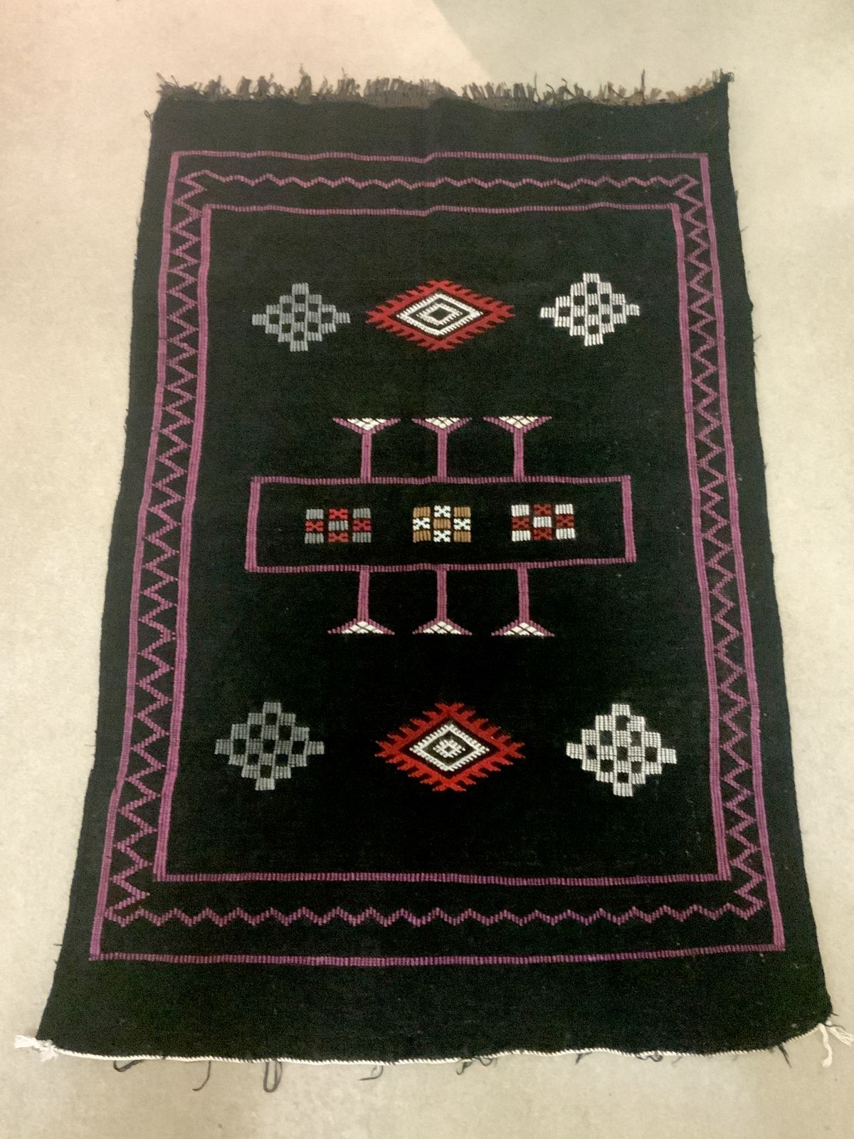 Unique, One Off, Moroccan Handmade Woven Berber Rug, Made In Atlas Mountains