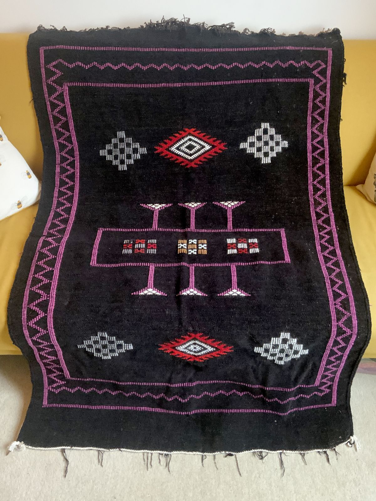 Unique, One Off, Moroccan Handmade Woven Berber Rug, Made In Atlas Mountains photo for sale