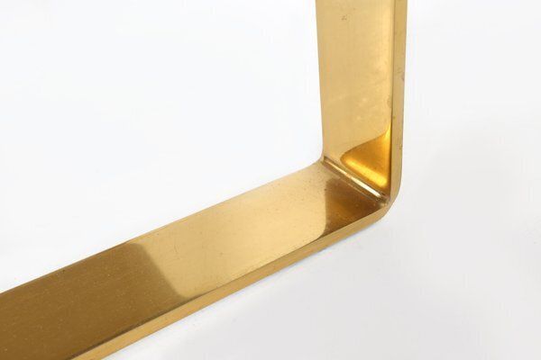 Furniture Mid Century Modern Coffee Table With Gold Plated Base And Glass Top, 1970s photo