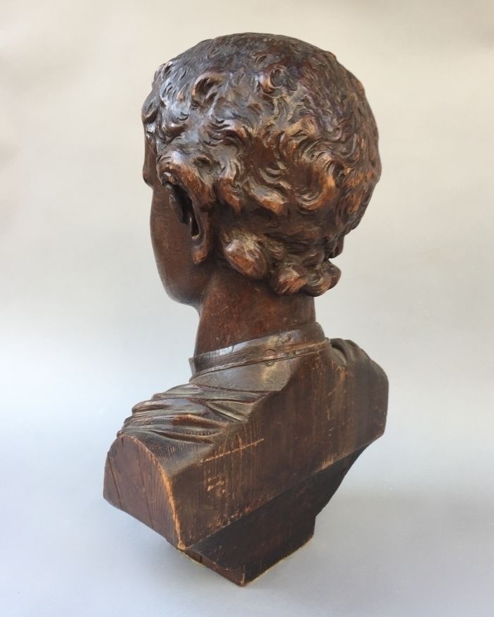 Wooden Bust Of A Young Man photo furniture