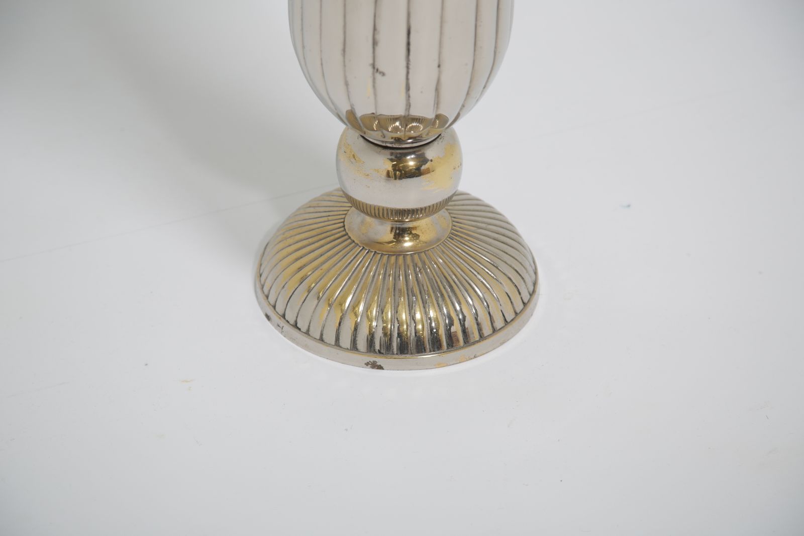 Vintage American Medium Tall Ribbed Trumpet Flute Vase, 1950s. photo Home Decor
