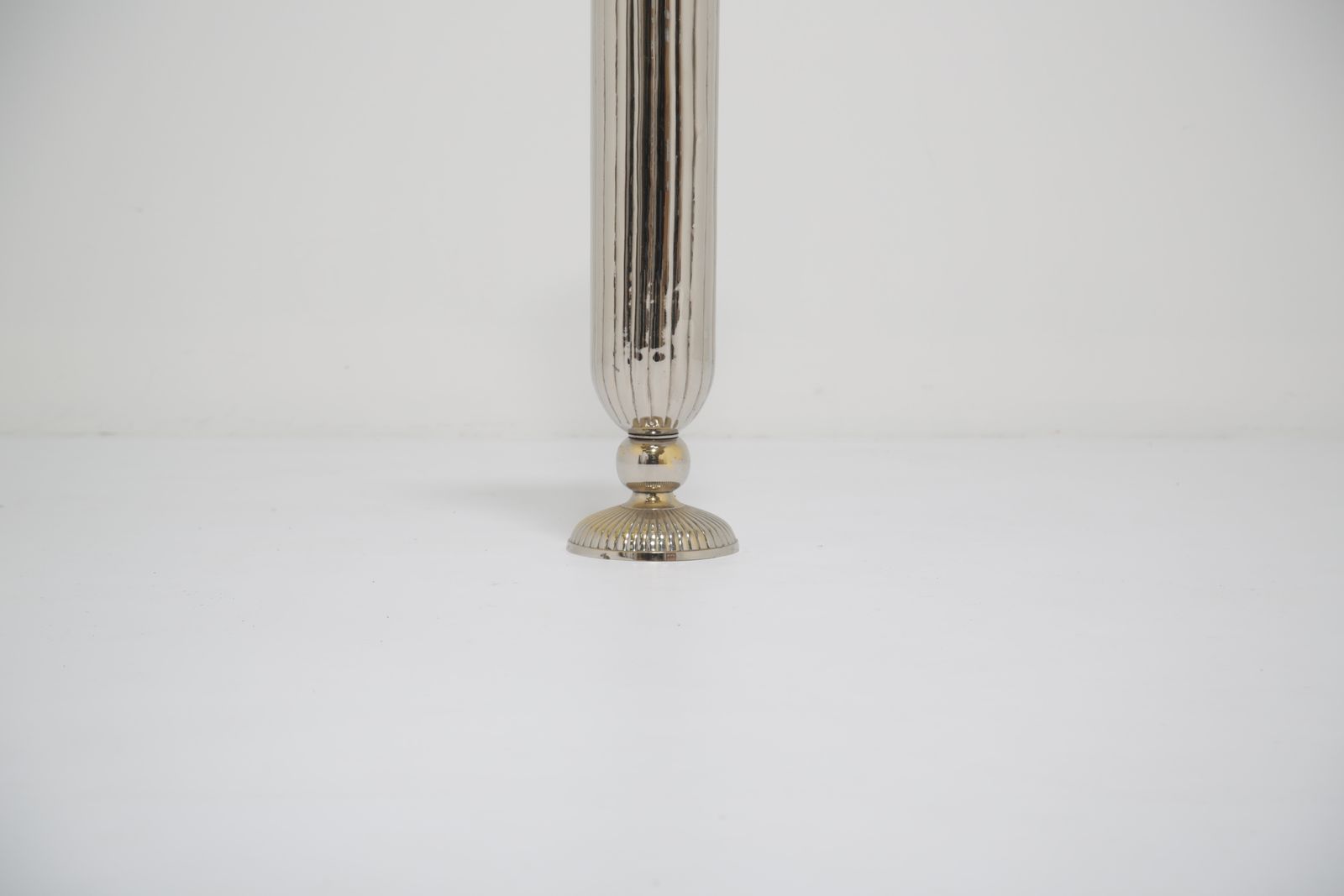 Vintage American Medium Tall Ribbed Trumpet Flute Vase, 1950s. photo furniture