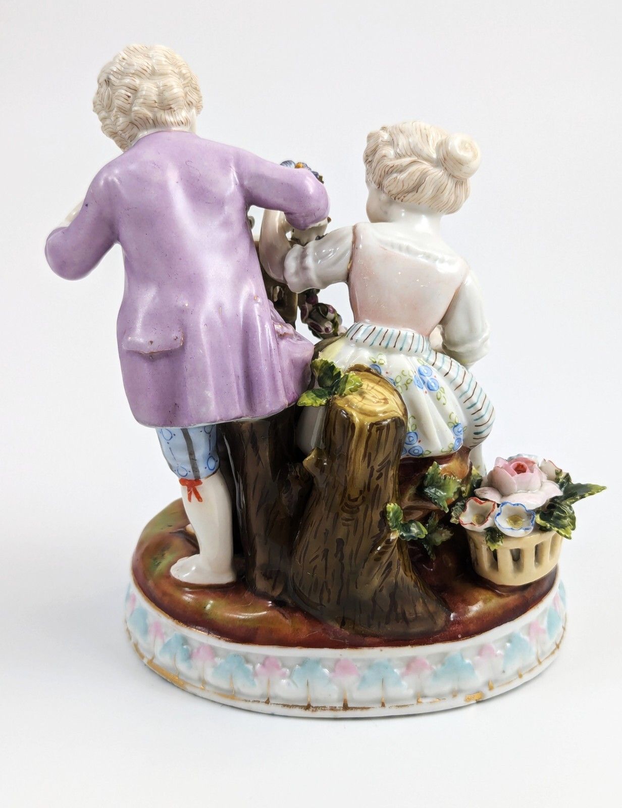 Antique Porcelain Figurine Of Gardener Children, C. 19th Century photo Home Decor